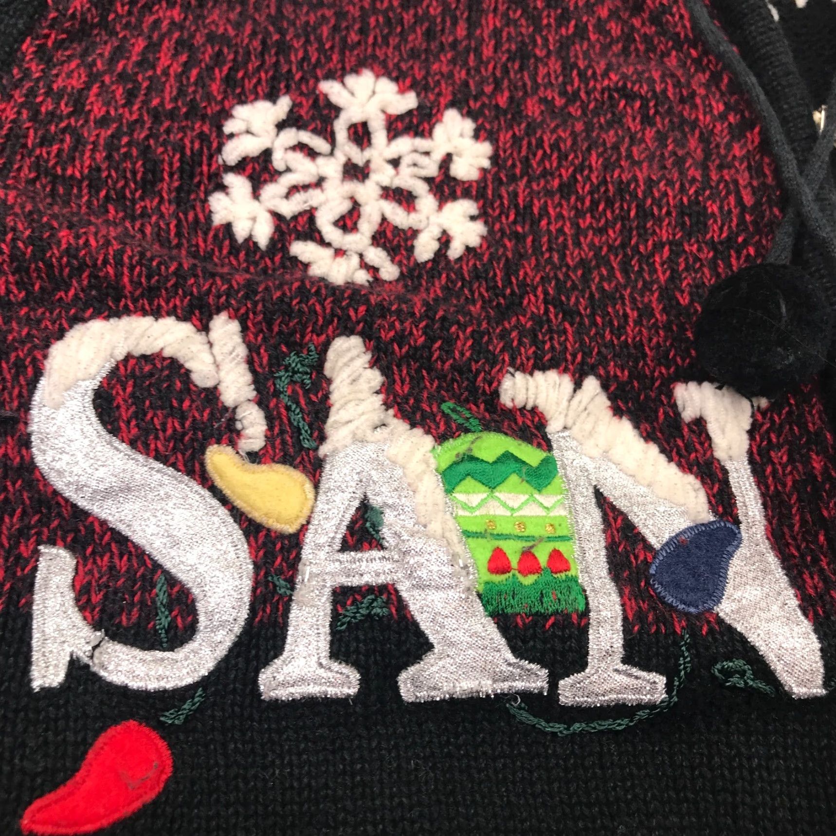 Vintage VINTAGE All Points Sweater Womens Medium Black Christmas Holiday Santa Snowflake Womens Size M / US 6-8 / IT 42-44 - 4 Thumbnail
