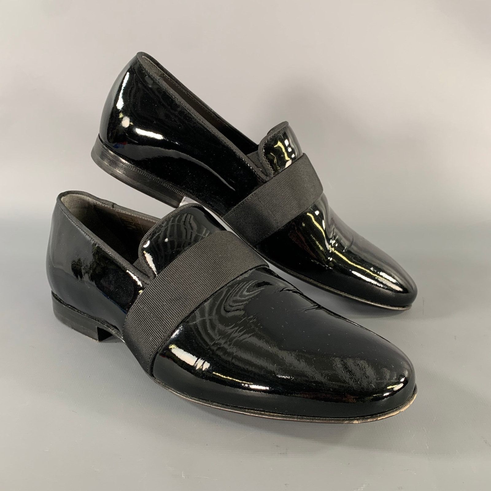 Lanvin LANVIN Size 8 Black Patent Leather Slip On Loafers Size US 8 / EU 41 - 1 Thumbnail