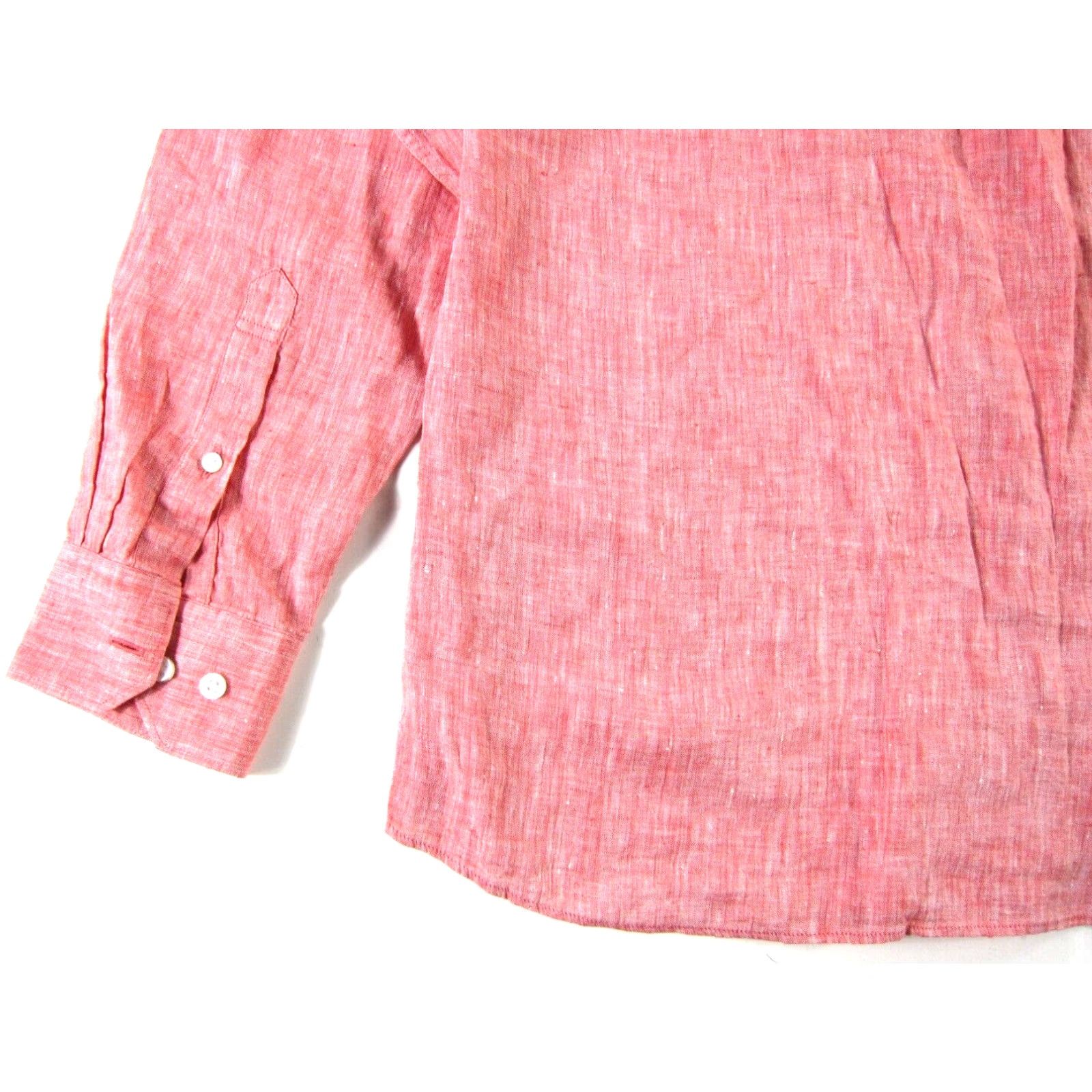 Vintage NWT Linen Club Studio Shirt Men 42 Large Pink Long Sleeve Contemporary Fit Size US XL / EU 56 / 4 - 7 Thumbnail