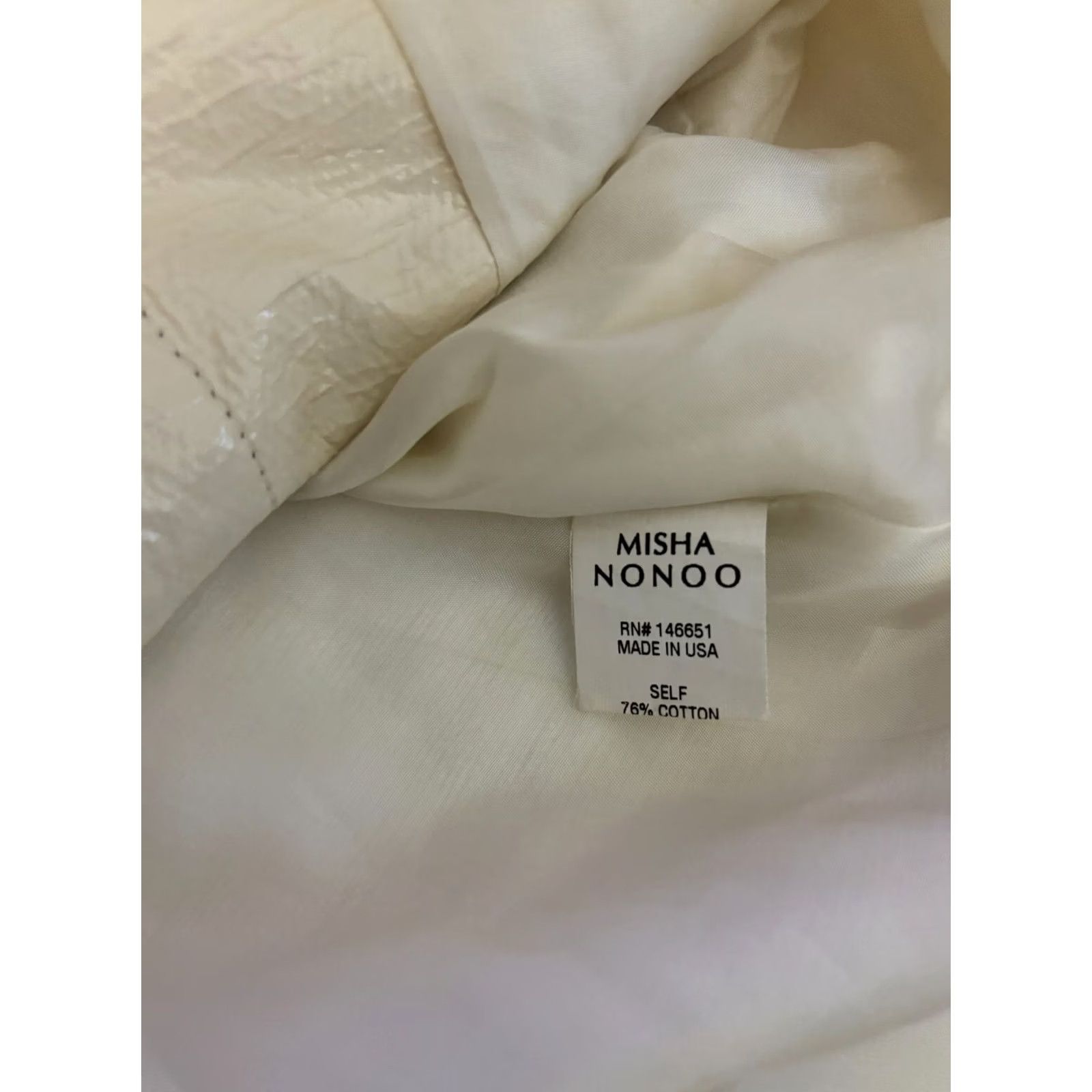 Vintage Misha Nonoo Dress Shirt Dress Women's Midi White Size 00 Faux Leather Cotton 8/10 Vintage? 2579 Size XXS / US 00 / IT 34 - 7 Thumbnail