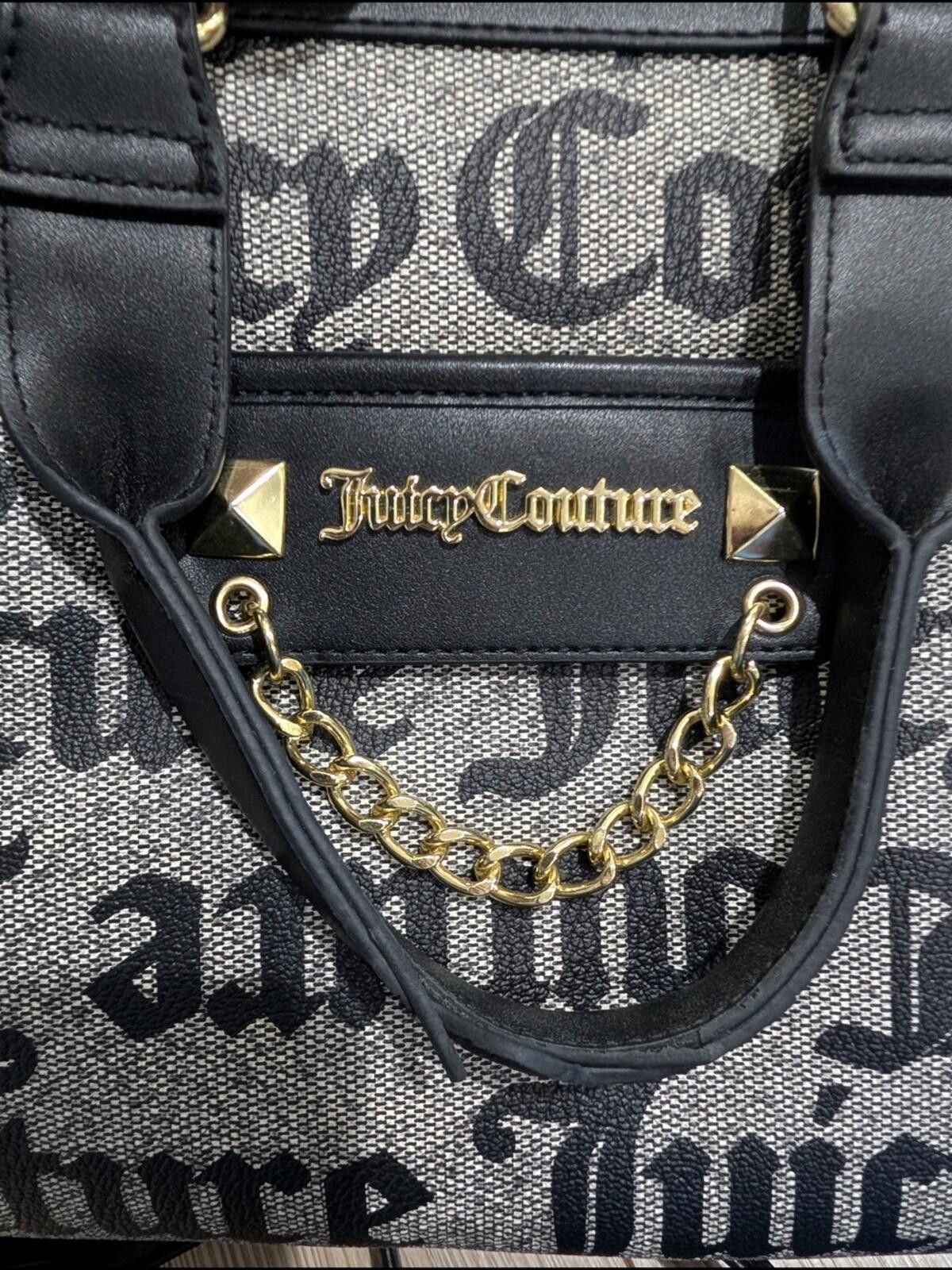 Juicy Couture Jeans Juicy Couture Black Logo Jacquard Satchel Size ONE SIZE - 2 Thumbnail