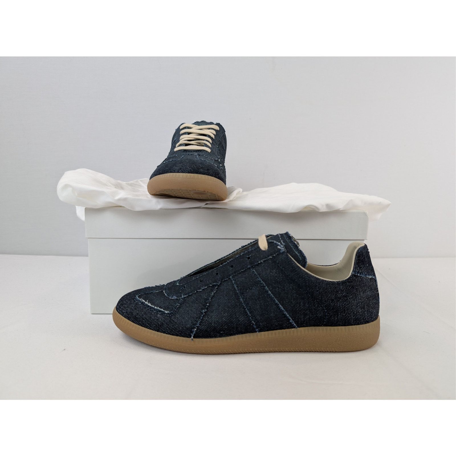 Maison Margiela o1rshd1 Exclusive Denim Shoe low top sneakers in Blue/Brown Size US 8 / EU 41 - 20 Thumbnail
