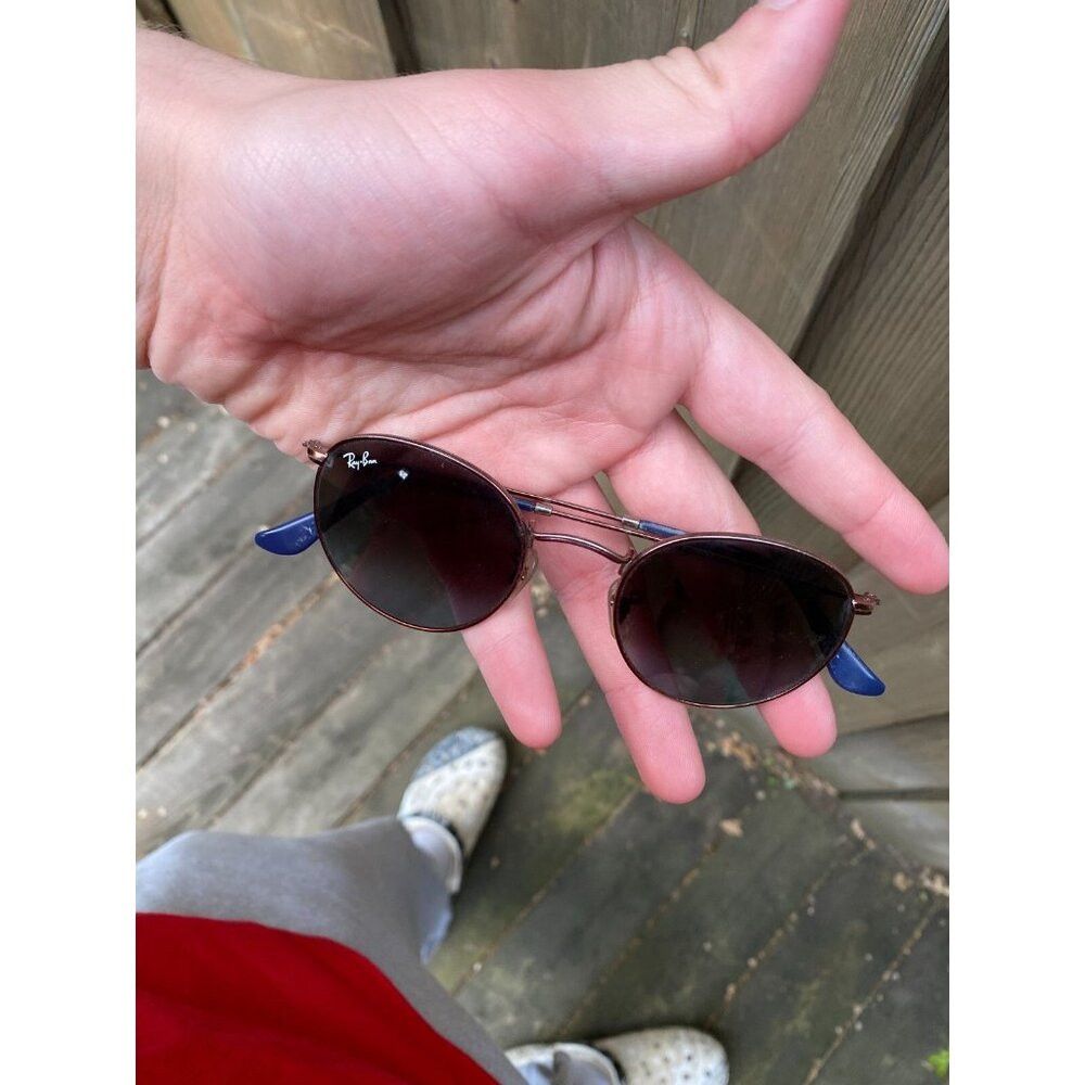 RayBan Vintage 90s Ray-Ban RB3447 Round Metal 9003/96 Sunglasses Size ONE SIZE - 6 Thumbnail
