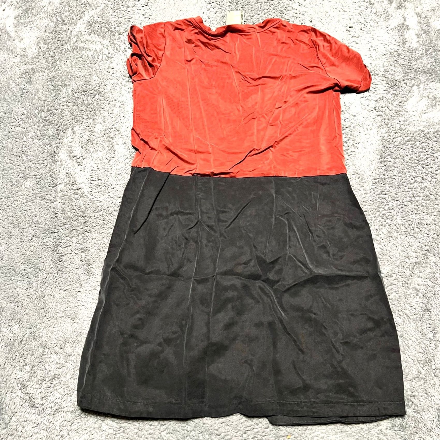 Anthropologie Anthropologie Dolan Dress Women Medium Sleeveless Cupro Black Orange A-Line Knee Length Dress Womens Size M / US 6-8 / IT 42-44 - 2 Thumbnail
