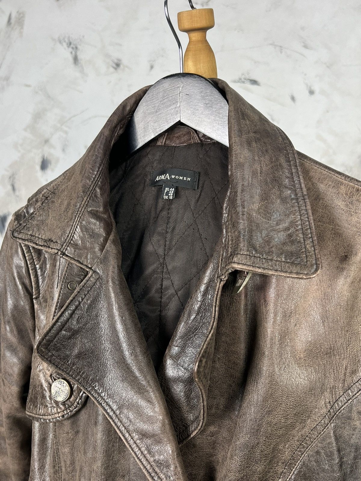 Vintage Vintage Arma Women Leather Jacket Size L - XL Size XL / US 12-14 / IT 48-50 - 3 Thumbnail