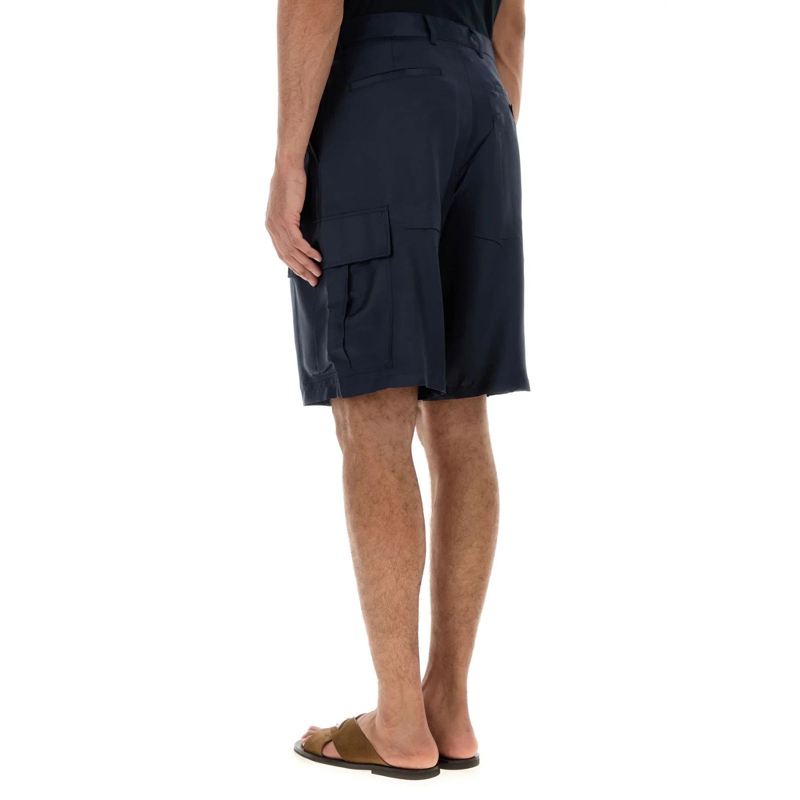 Prada PRADA Dark Blue Silk Bermuda Shorts New & Authentic (Men's s Size US 30 / EU 46 - 4 Thumbnail
