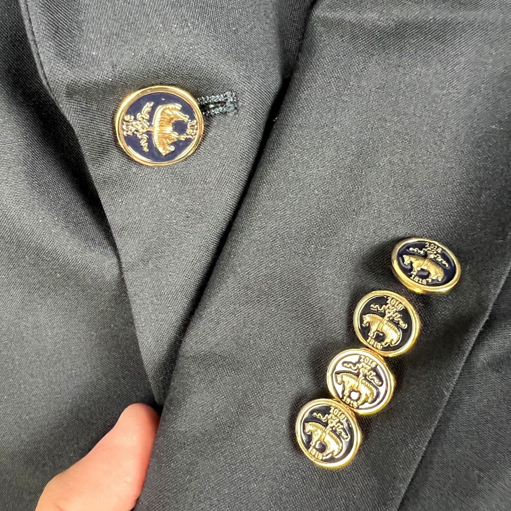 Brooks Brothers Brooks Brothers Regent Canonico Sport Coat Blazer Mens 40 Blue Gold Button Wool Size 40R - 4 Thumbnail