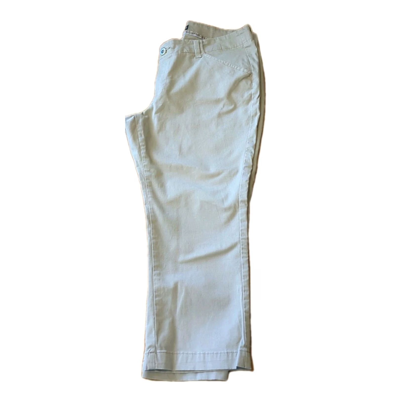 Lee Lee Women’s Capri Pants Petites 14P Beige Crop Mid Rise Fit Straight Karlibuta? Size 36" / US 14 / IT 50 - 3 Thumbnail