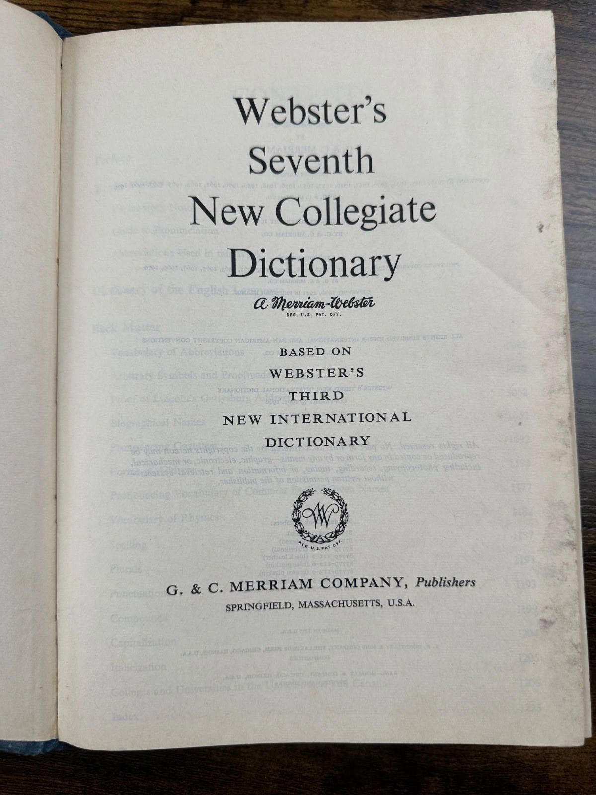 Other Webster's Seventh New Collegiate Dictionary Size ONE SIZE - 8 Thumbnail