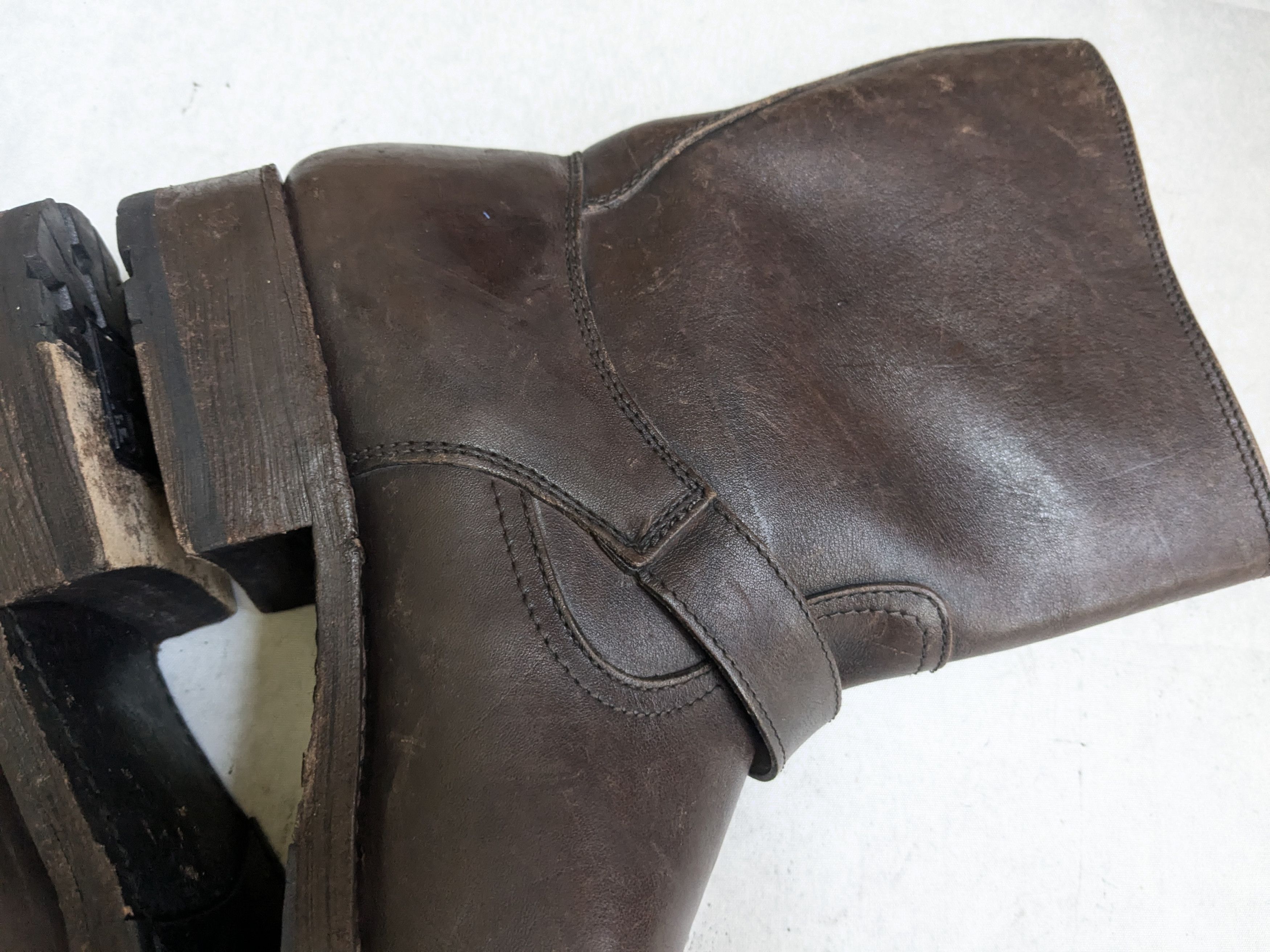 Frye Frye Engineer Boots Brown 11.5 M Leather Buckle Strap Size US 11.5 / EU 44-45 - 11 Thumbnail