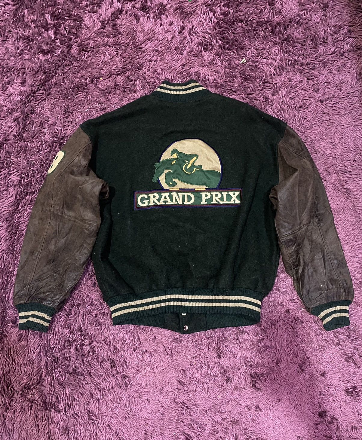 Vintage Vintage Grand Prix Equestrian Team Varsity Jacket Size US L / EU 52-54 / 3 - 2 Thumbnail