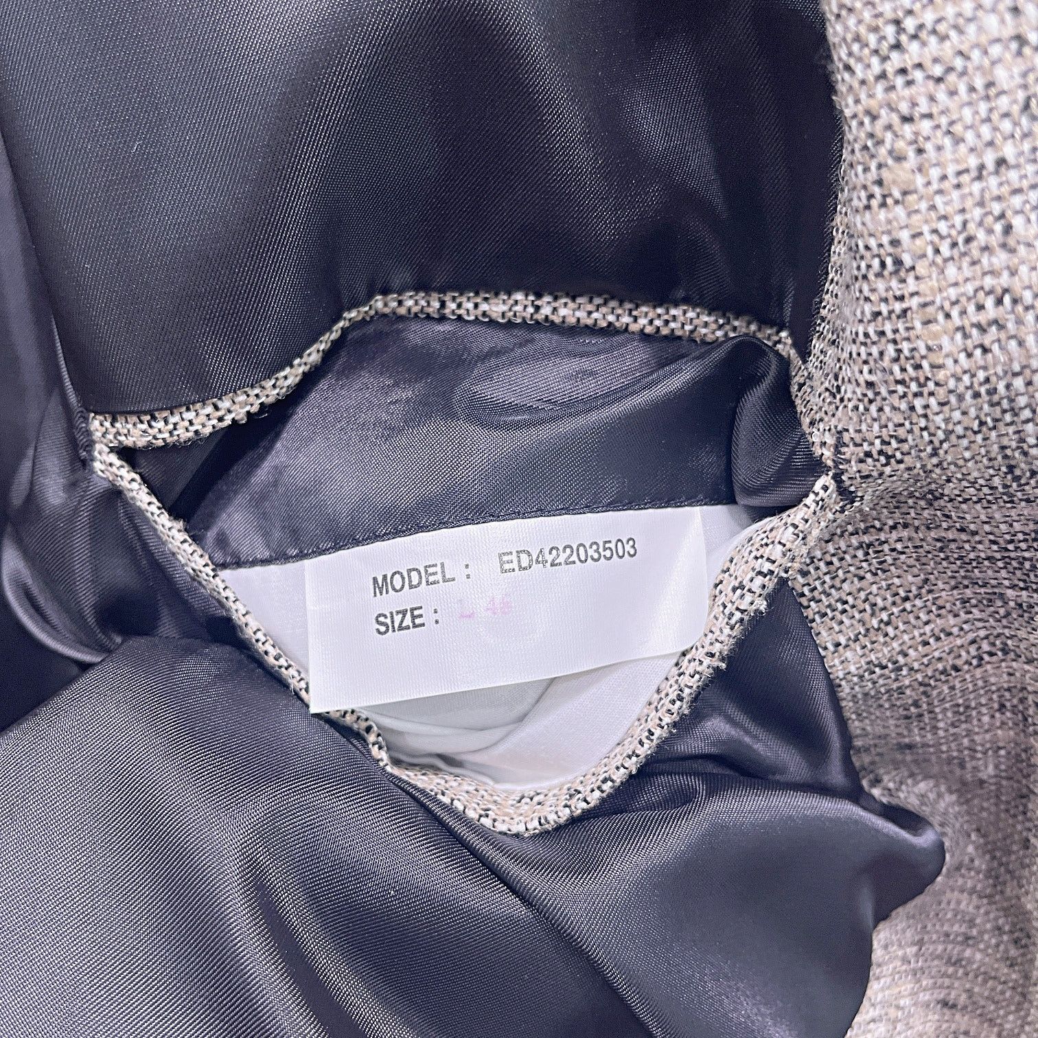 Other Savile Row 100% Silk Basketweave Sport Coat Jacket Taupe 46L Size 46L - 8 Thumbnail