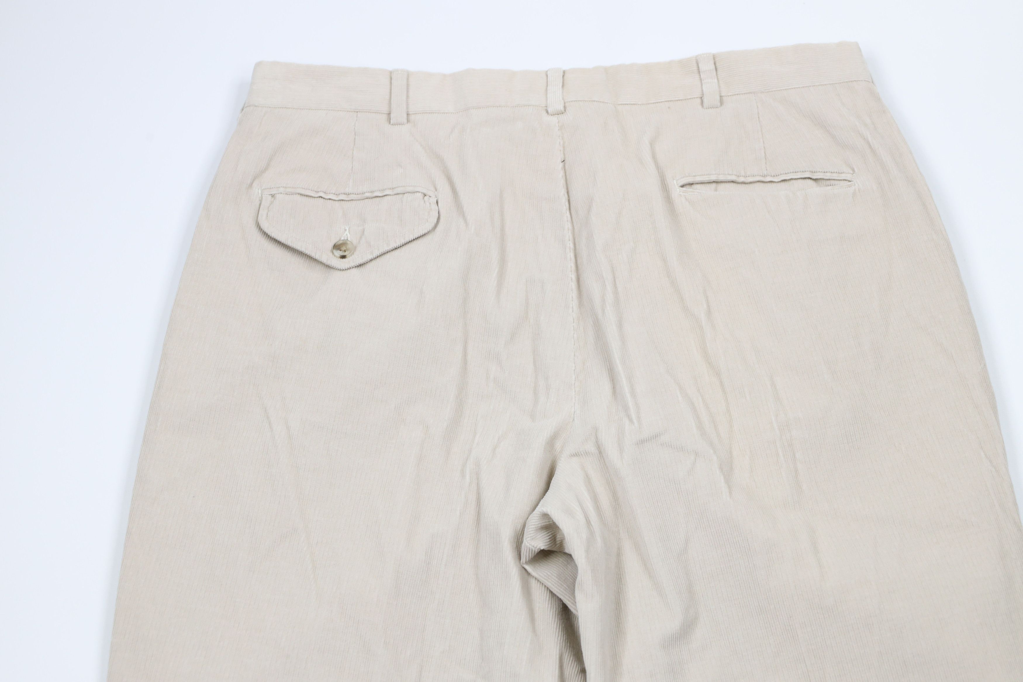 Lands' End × Vintage Vintage 90s Lands End Wide Leg Corduroy Chino Pants USA Size US 36 / EU 52 - 9 Thumbnail