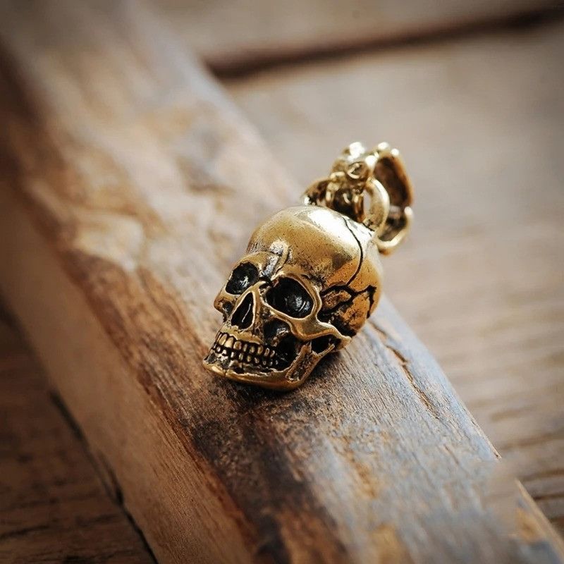 Other Skull Pendant Brass EDC Gift Accessories Keychain Keyring Size ONE SIZE - 3 Thumbnail