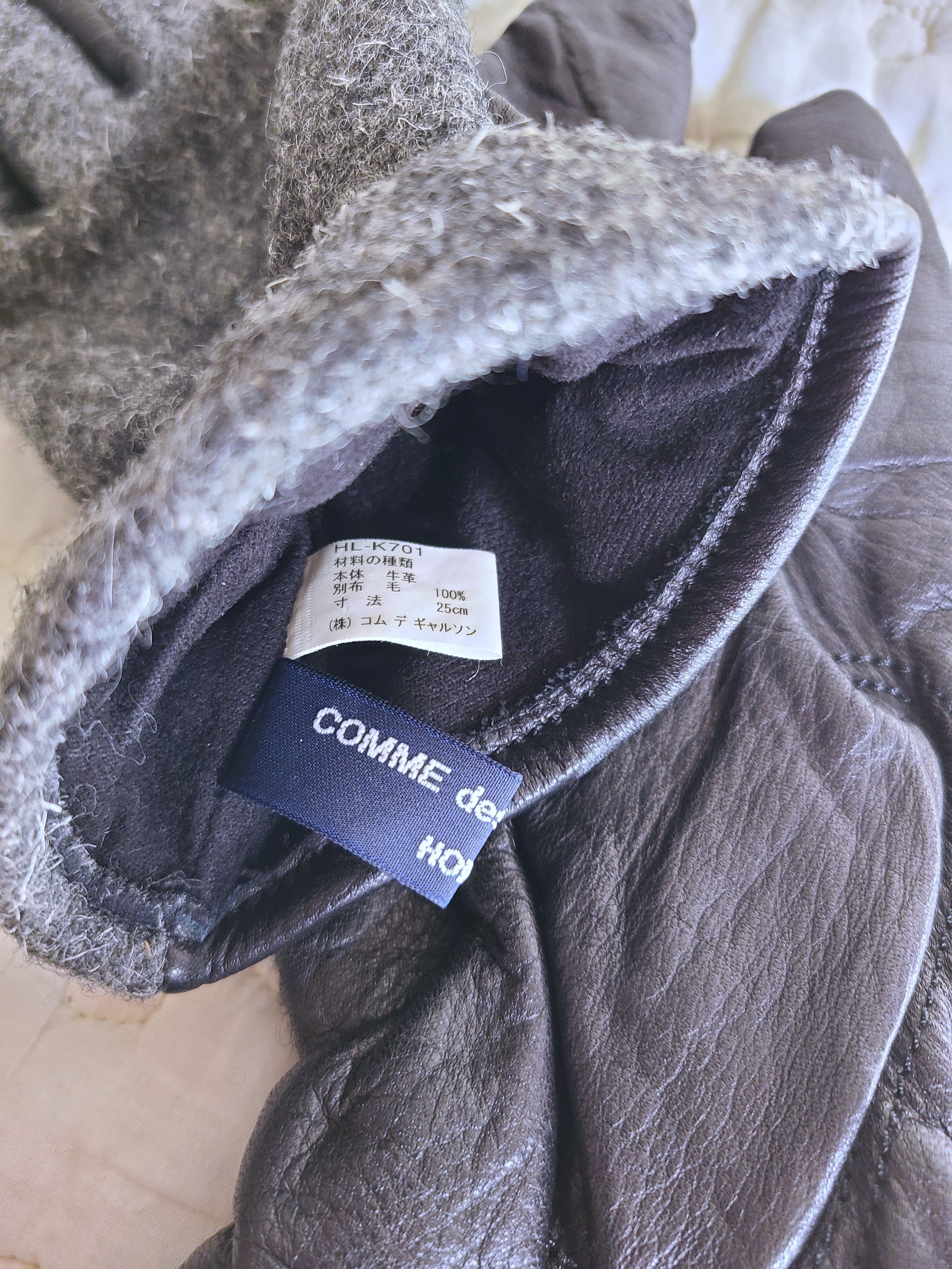 Comme des Garcons × Comme des Garcons Homme Wool/Leather Gloves Size ONE SIZE - 2 Thumbnail