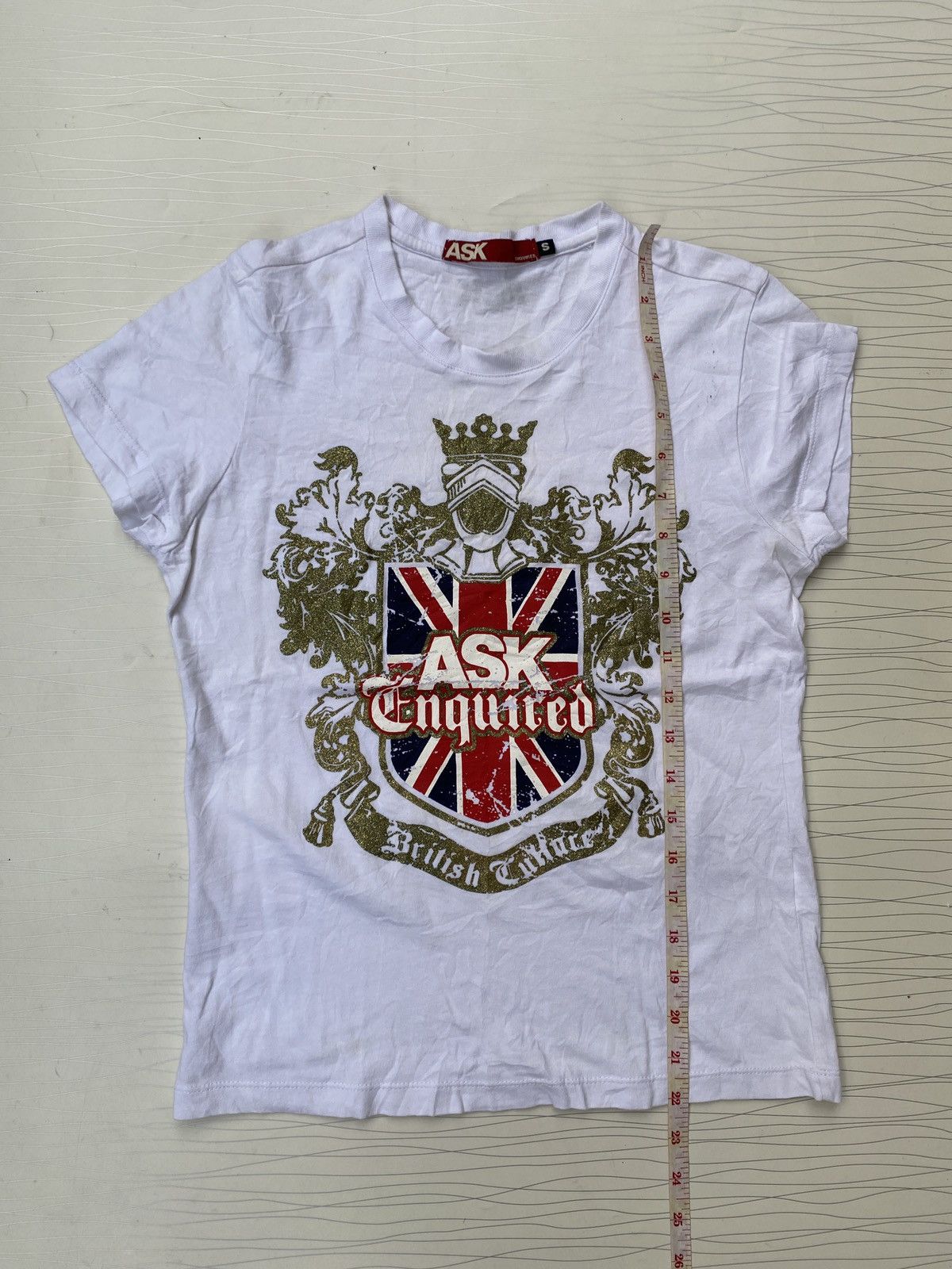 Japanese Brand VTG ASK ENQUIRED British Flag Punk Style Tees Size US S / EU 44-46 / 1 - 8 Thumbnail