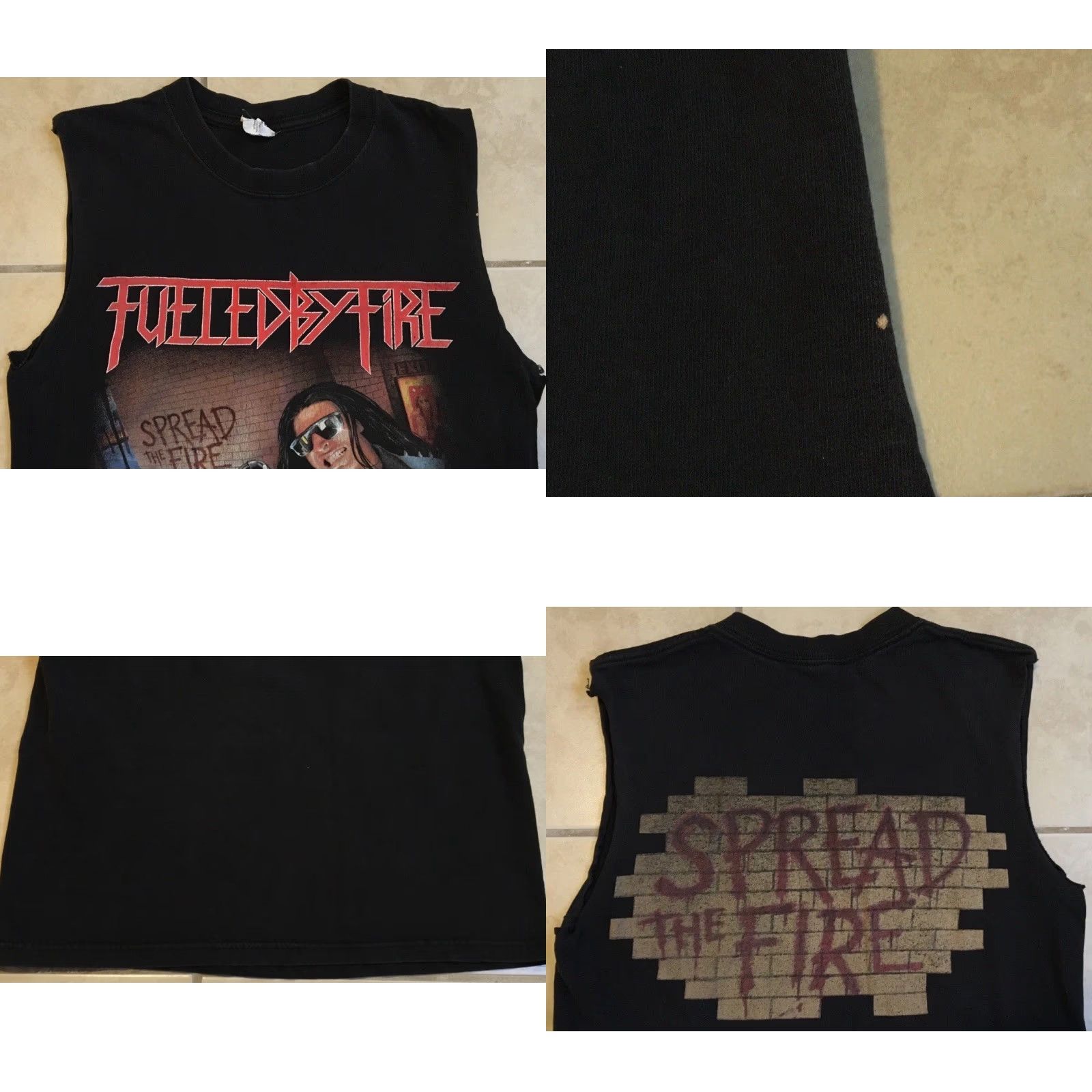 Vintage Vtg Fueled By Fire Faded Cut Off Shirt S Metal Band Slayer Concert Rock Grunge T-Shirt Men Black Size S Size US S / EU 44-46 / 1 - 8 Thumbnail