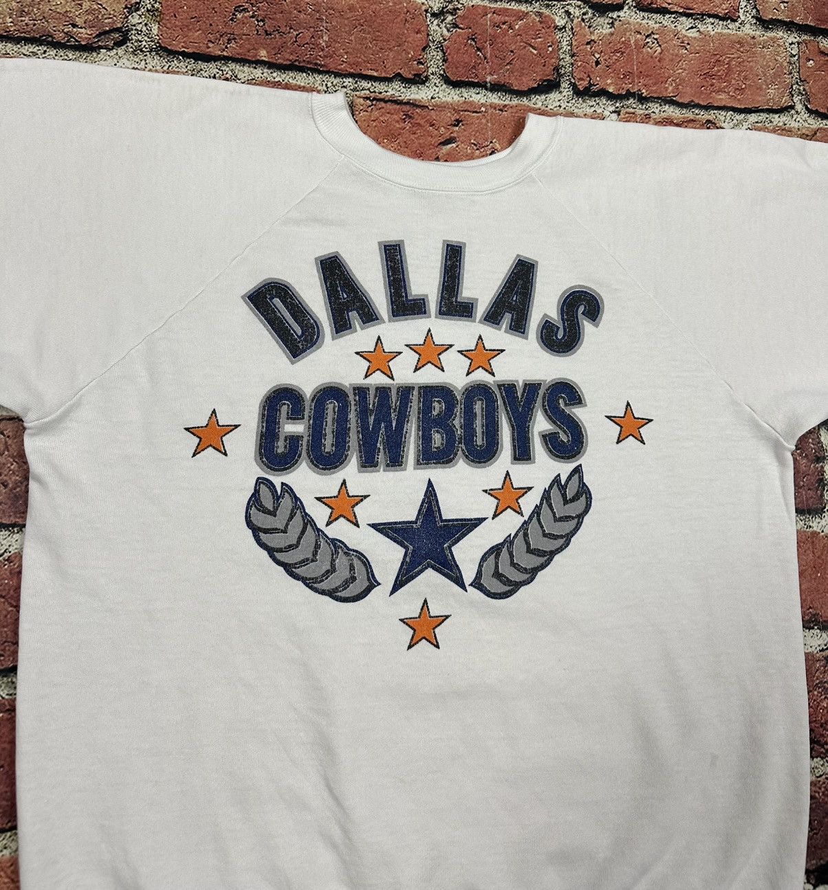 Logo 7 Vintage Dallas Cowboys Sweatshirt NFL Raglan 80s 90s Cut Off Size US XL / EU 56 / 4 - 4 Thumbnail
