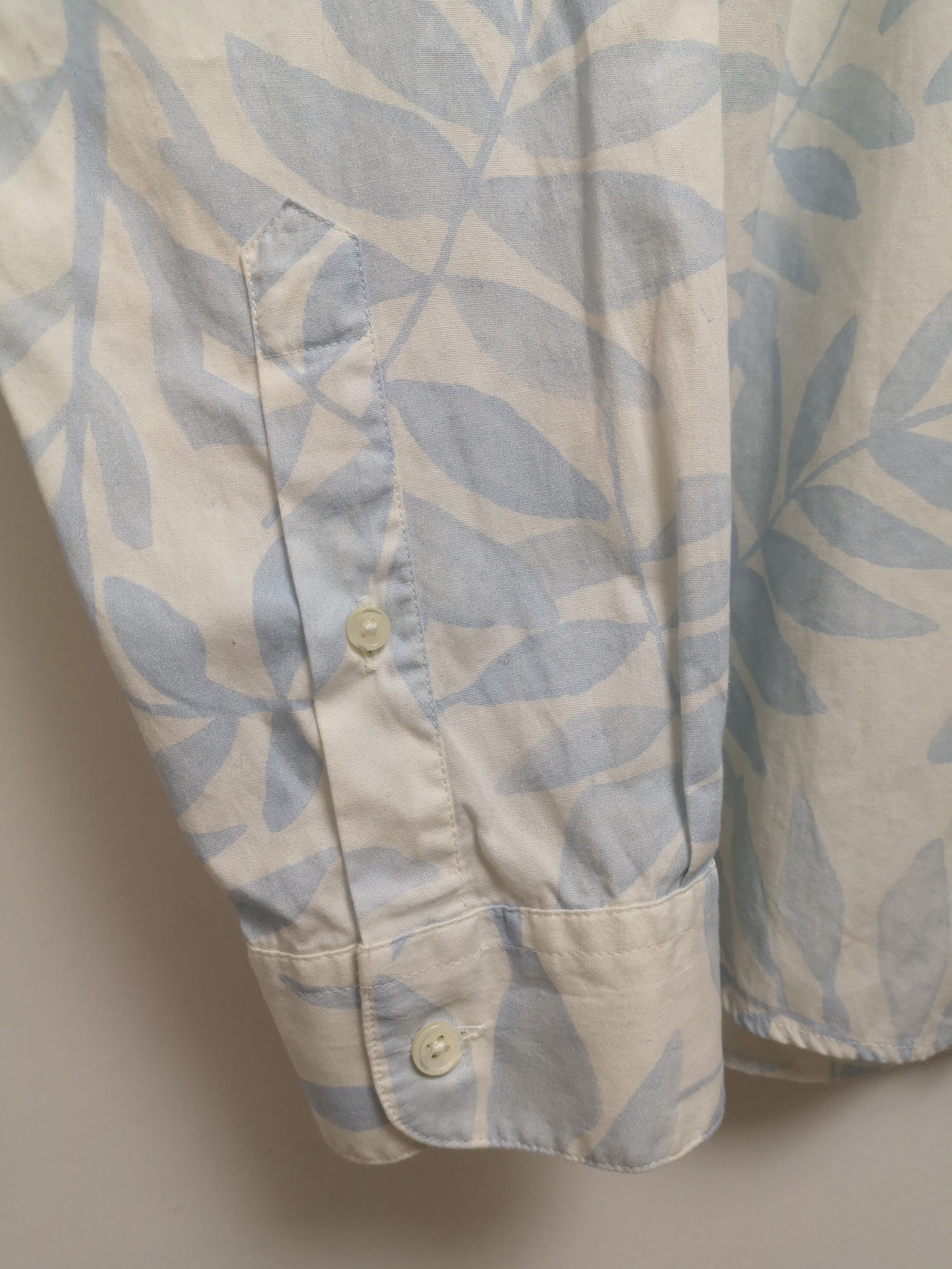 Jacquemus Light Blue Leaves Print Cotton Button Down Shirt Size US M / EU 48-50 / 2 - 6 Thumbnail