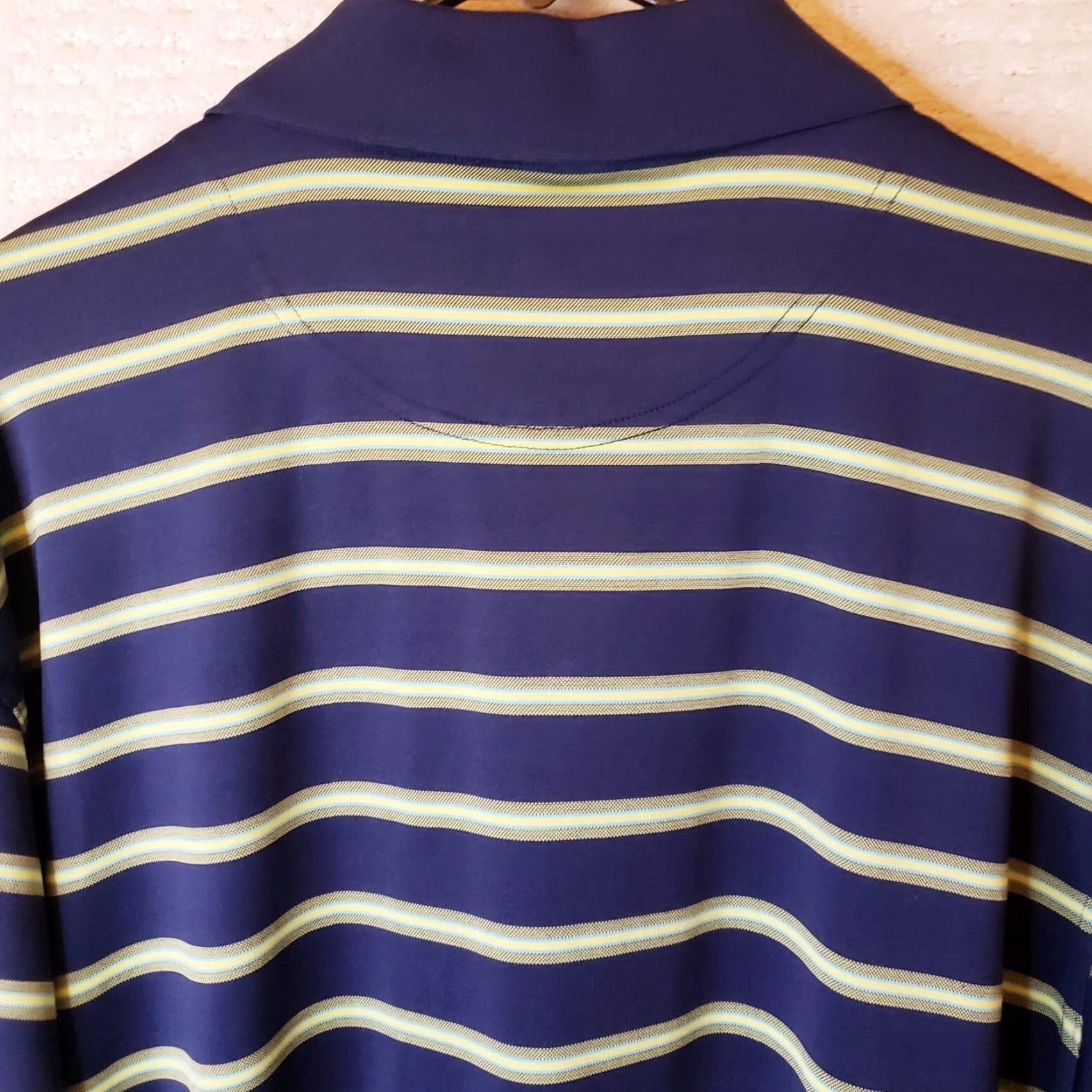 Vintage Monterey Club Polo Shirt Mens XL Blue Chartreuse Stripe Duckers Lake Golf Polo Shirt Size US XL / EU 56 / 4 - 7 Thumbnail