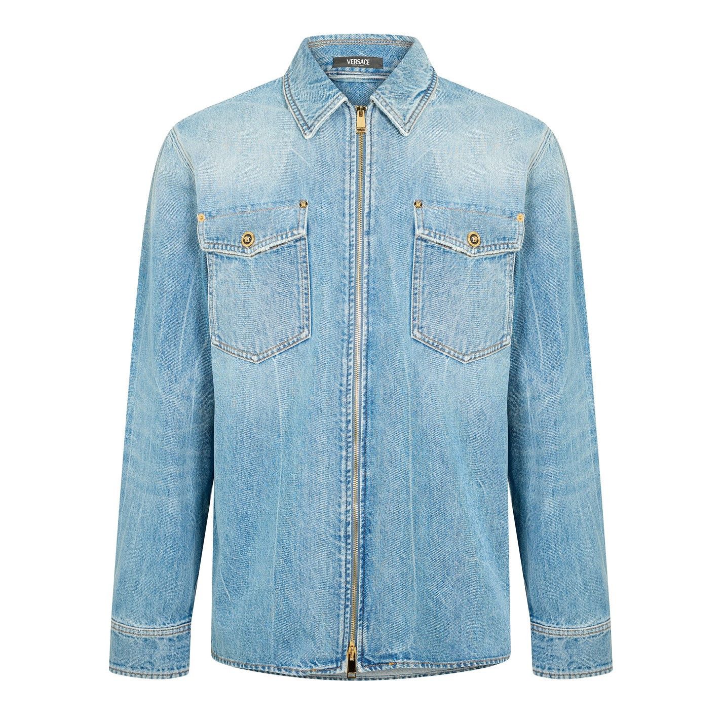Versace o1g2r1mq0526 Long Sleeve Denim Shirt in Blue Size US M / EU 48-50 / 2 - 4 Thumbnail