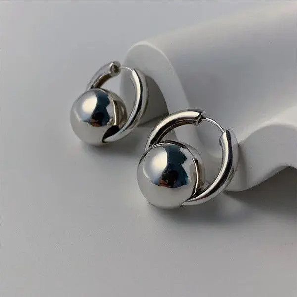 Other Silver Color Ball Earrings Size ONE SIZE - 3 Thumbnail