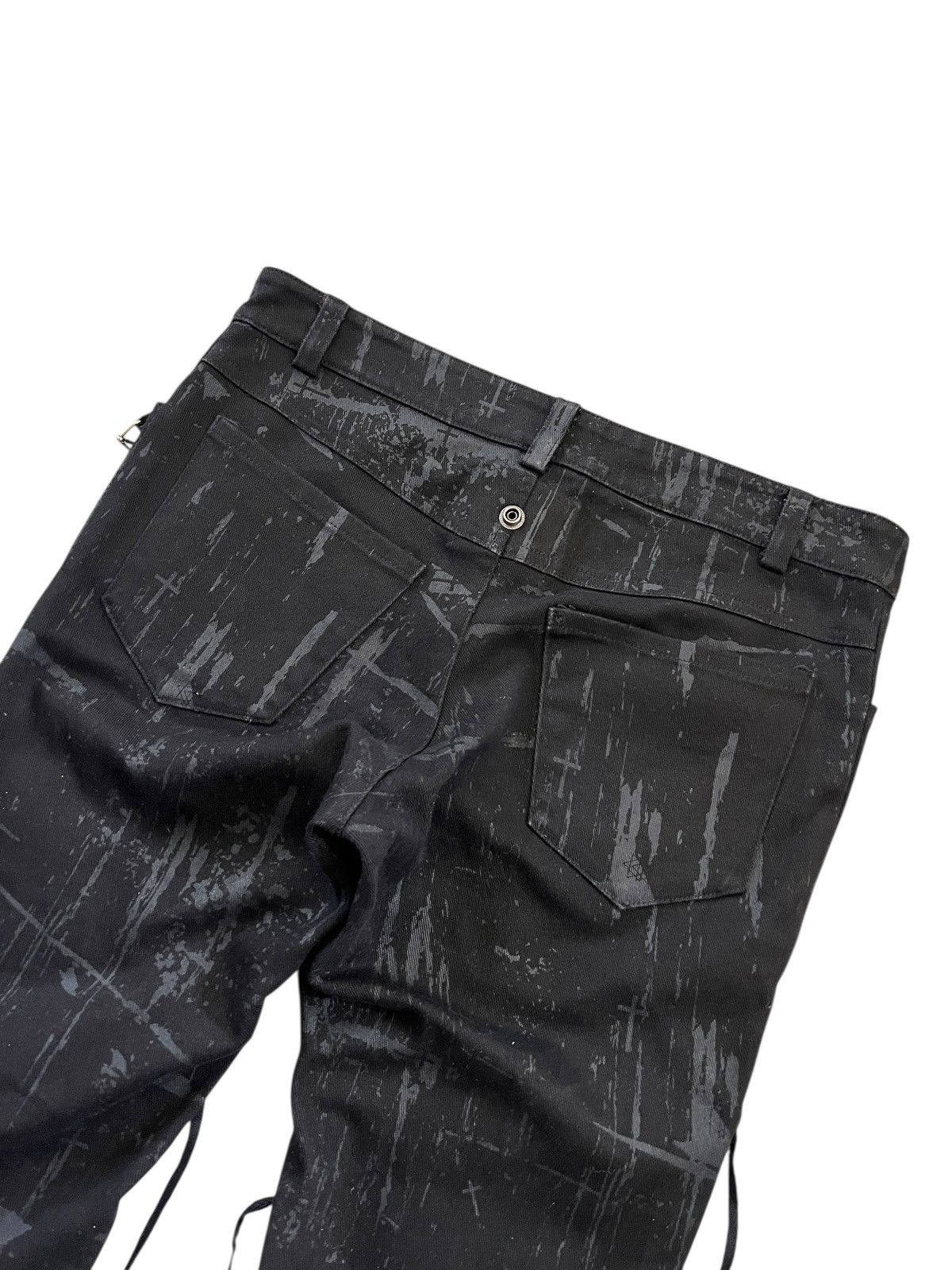 Seditionaries H. Naoto Cross Print Lace Up Skinny Jeans Seditionaries Size US 31 - 6 Thumbnail