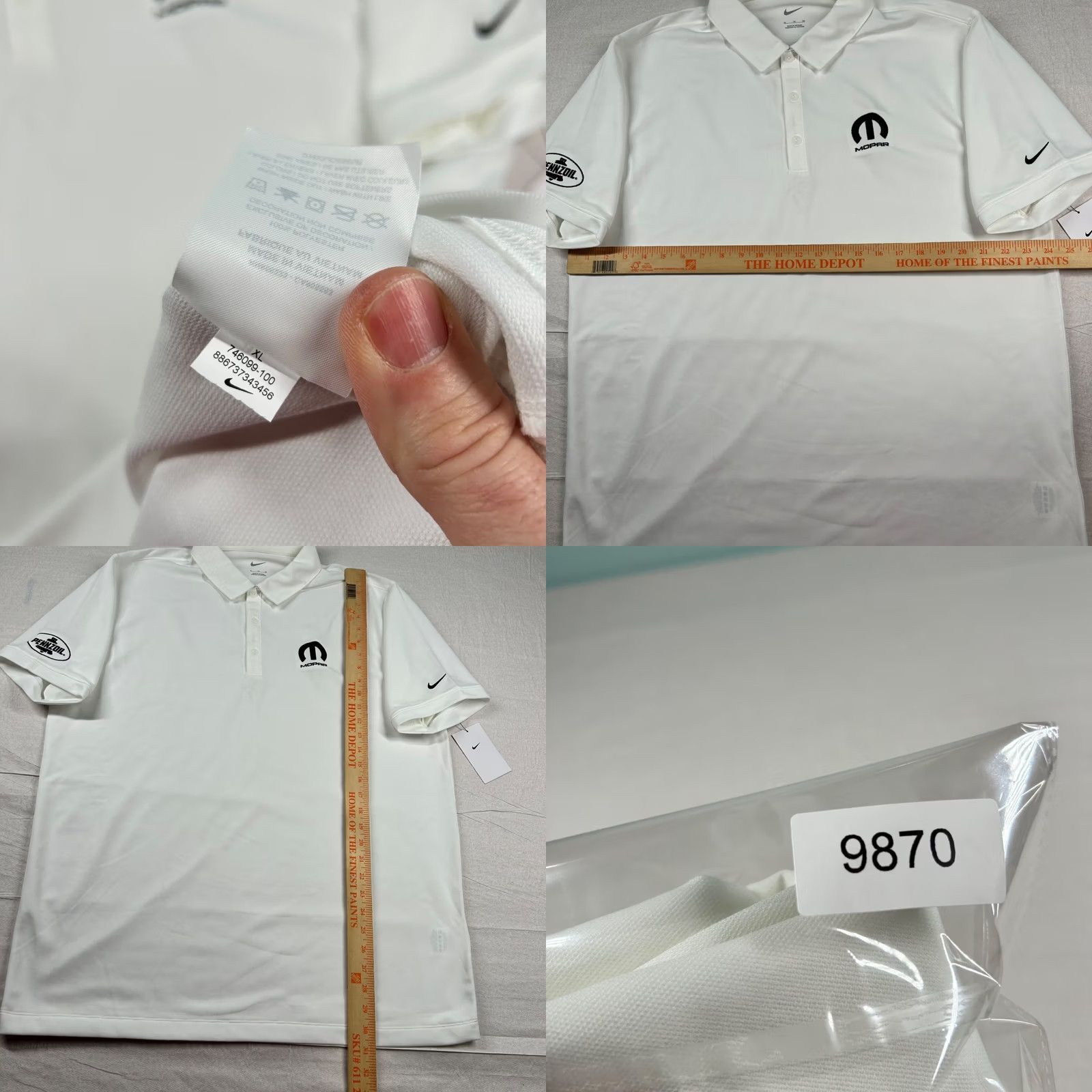 Nike Nike Polo Shirt Men XL White Golf Embroidered Pennzoil Solid Breathable Lightweight 100% Polyester Size US XL / EU 56 / 4 - 8 Thumbnail