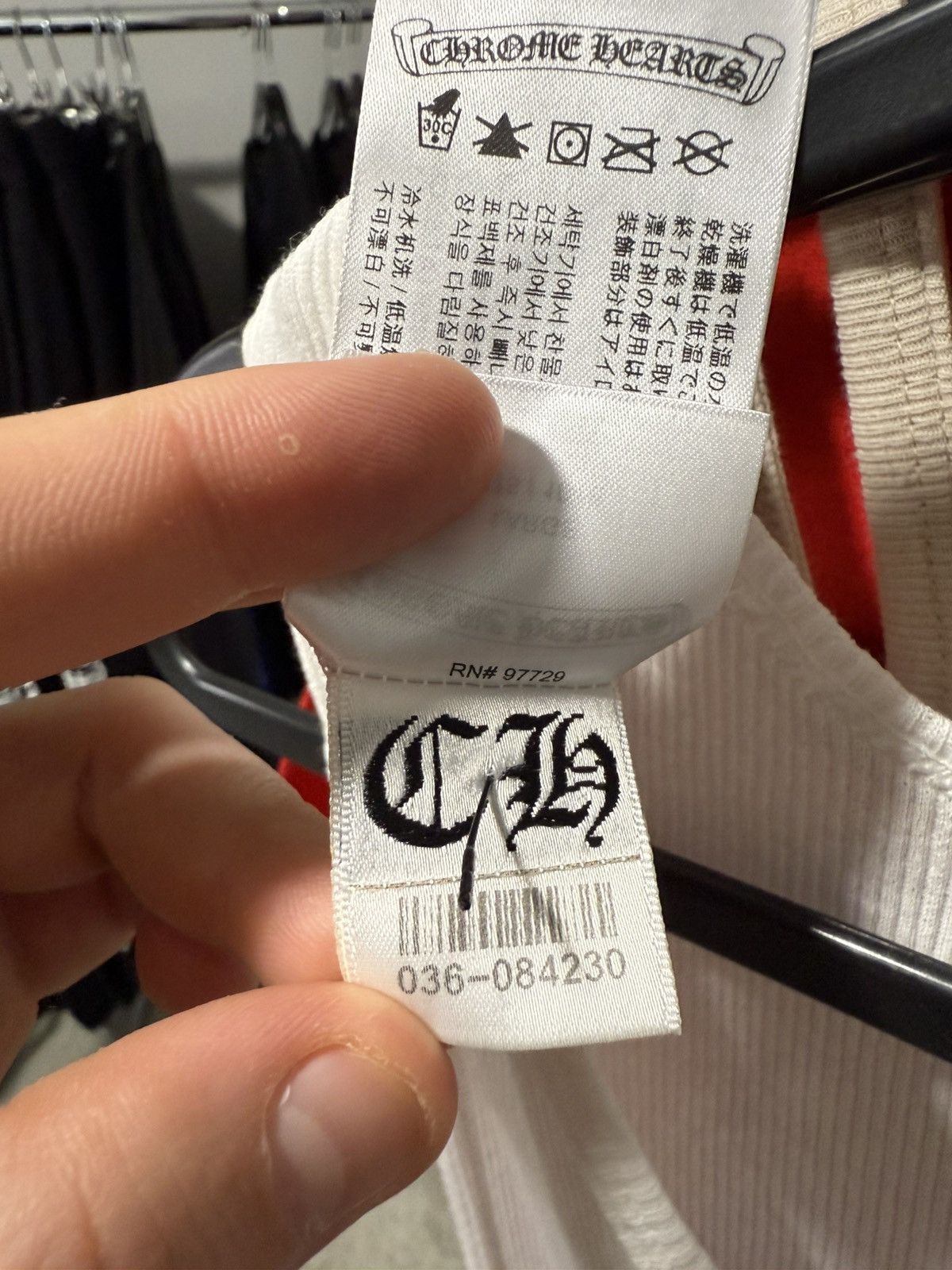 Chrome Hearts White Scroll Logo Ribbed Tank Top