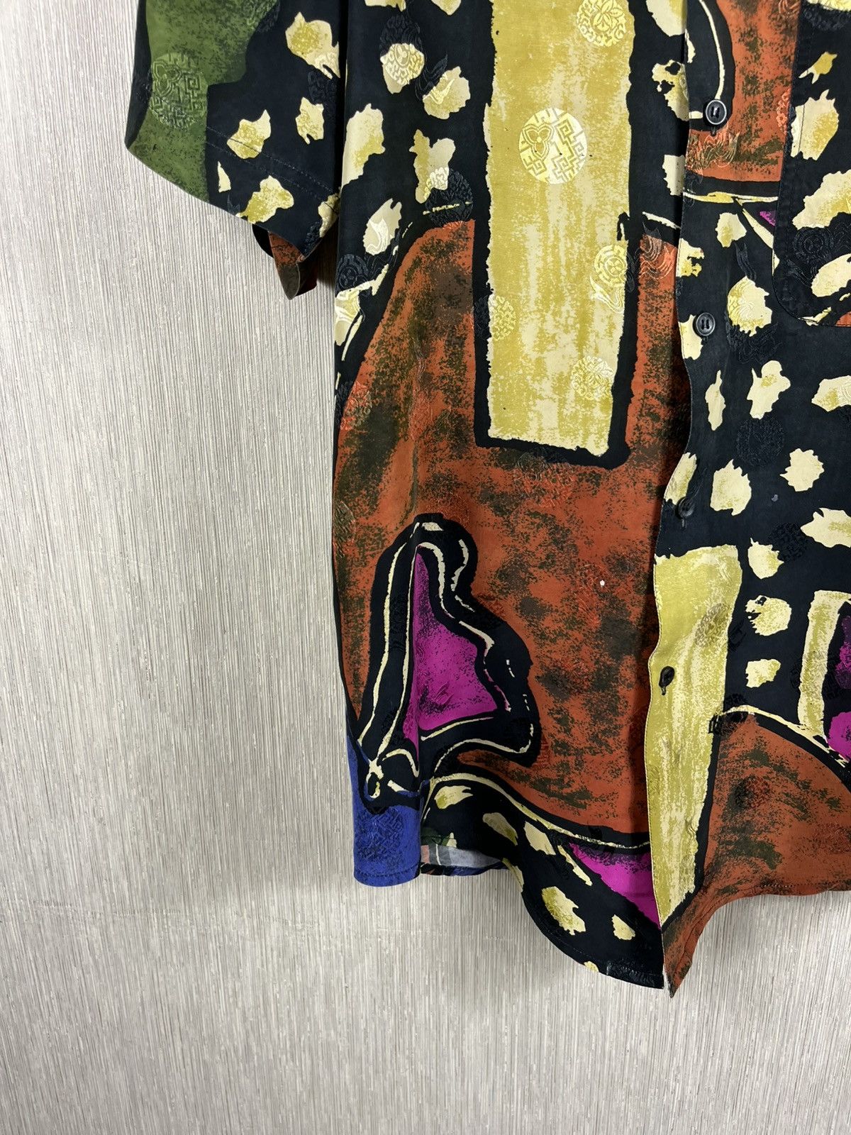 Japanese Brand Vintage Eagle & Dragon patterned crazy silk shirt Japanese Size US M / EU 48-50 / 2 - 7 Thumbnail