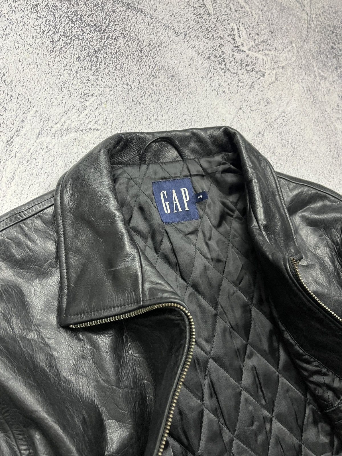 Gap Vintage GAP Black Genuine Leather Jacket Avantgarde Grunge Size US L / EU 52-54 / 3 - 11 Thumbnail