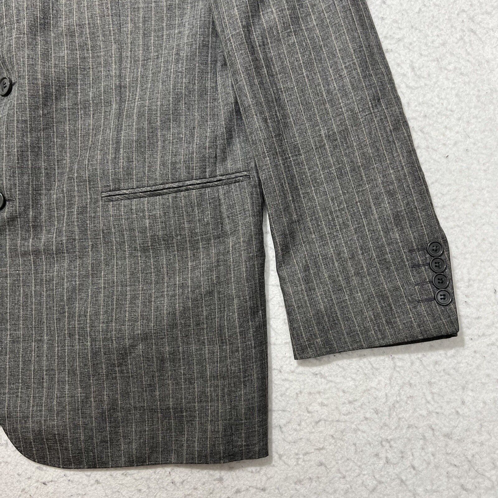 Other Sicilio Gray Pinstripe Sport Coat 3 Button Front Double Vent Size 44R - 5 Thumbnail