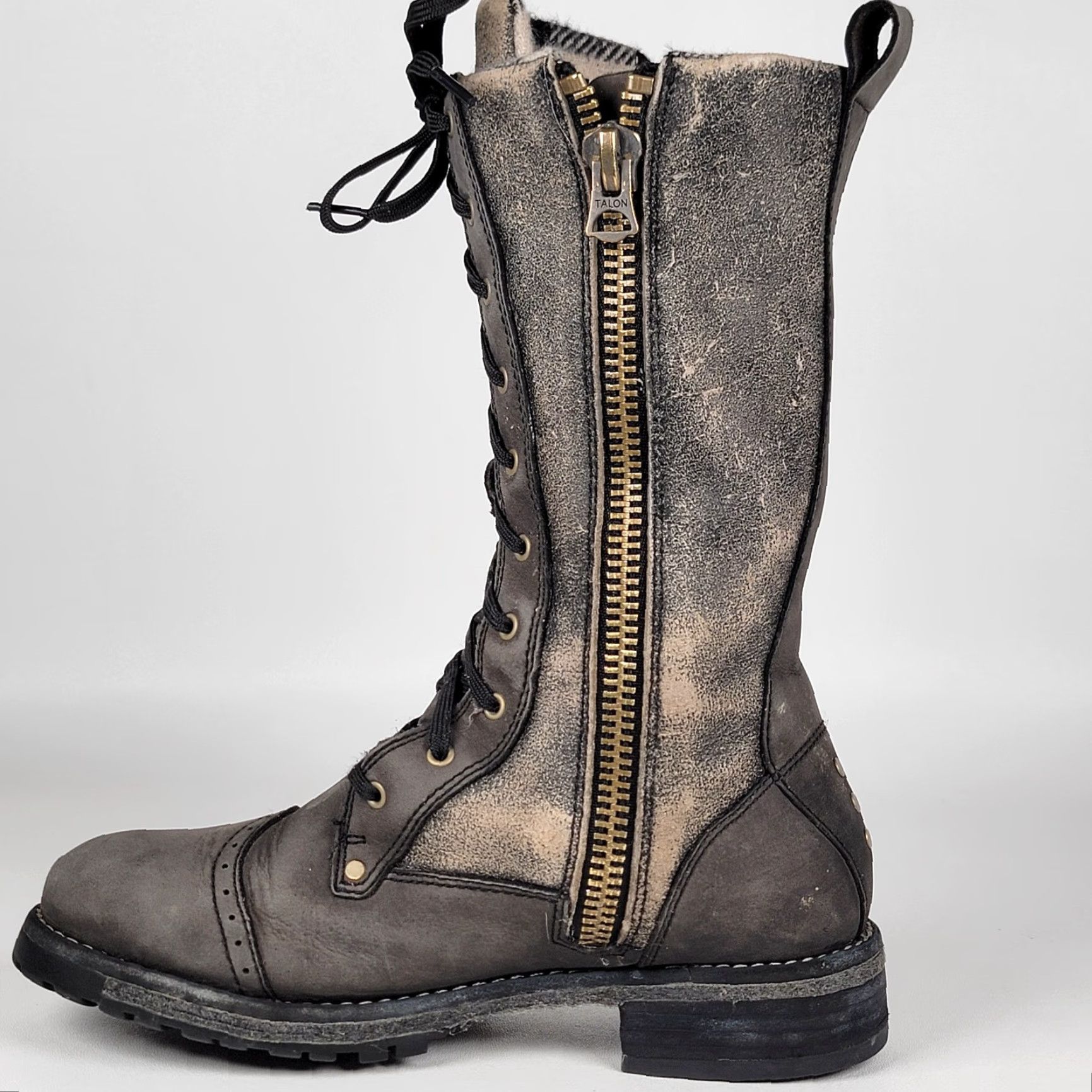 Vintage Woolrich Santa Fe Boots Womens 7.5 Leather Brown Side Zip Wool Lined Desert Casual Boots Womens Size US 6 / IT 36 - 4 Thumbnail