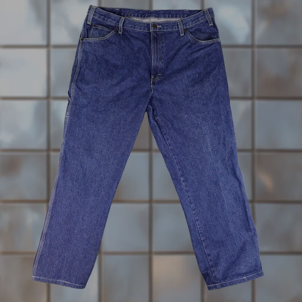 Dickies VINTAGE Dickies Jeans Mens 38 Blue 38x32 Denim Carpenter Dark Wash Work Wear Size US 38 / EU 54 - 1 Thumbnail