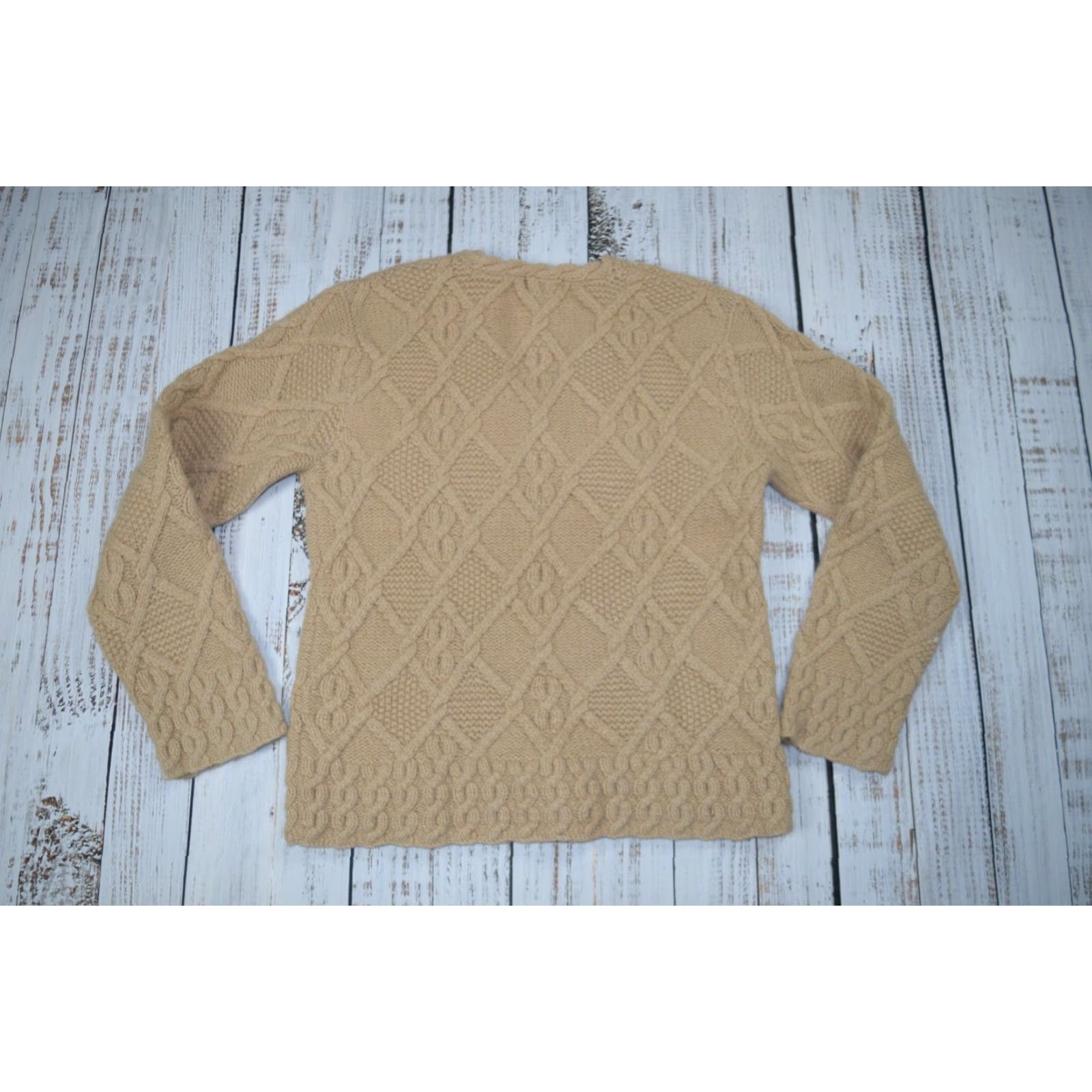Willi Smith VINTAGE Willi Smith Hand Knit Sweater Pullover Chunky Knit Angora Wool V-Neck Brown M Women's 90s Style Size M / US 6-8 / IT 42-44 - 6 Thumbnail