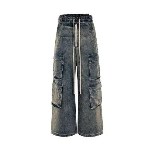 Jean Unisex Multi-pockets Drawstring Jeans Size US 31 - 3 Thumbnail