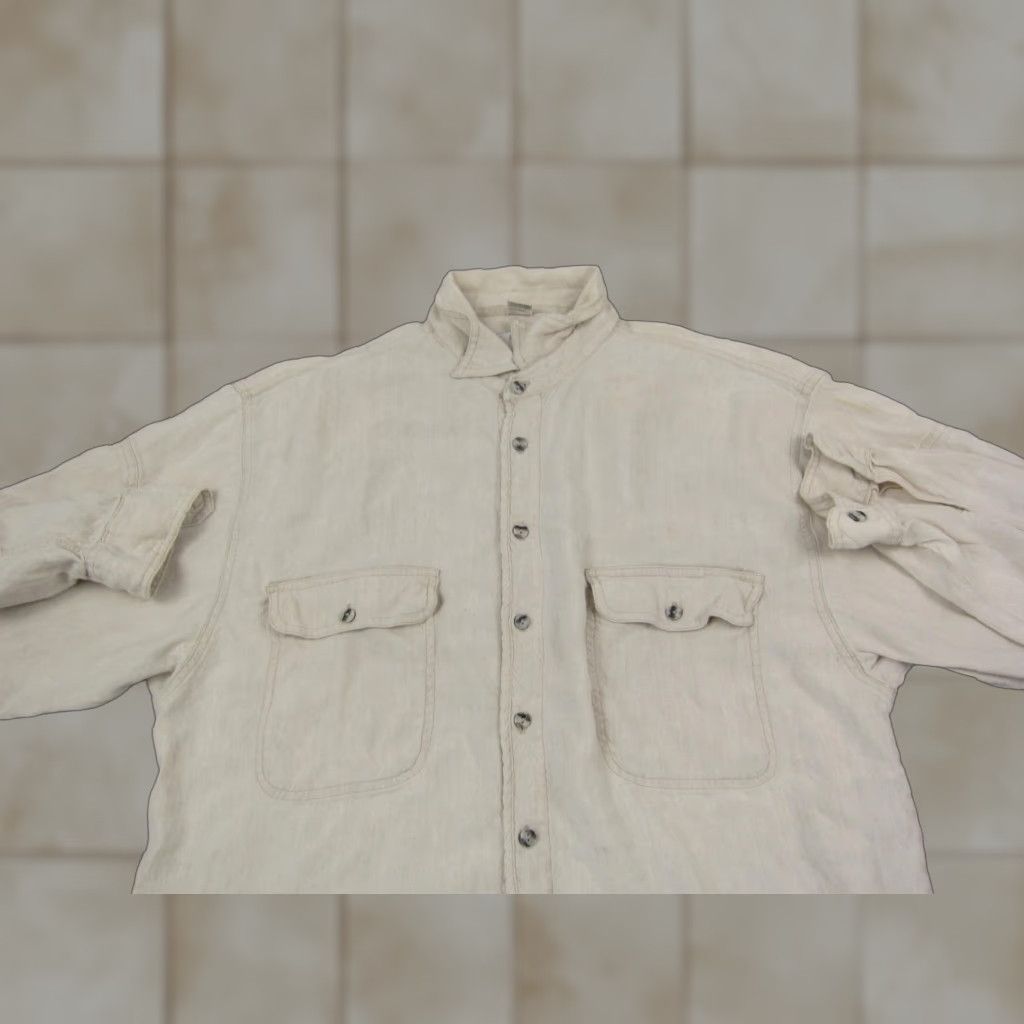 The Territory Ahead VINTAGE Territory Ahead Shirt Mens XL Beige Linen Cotton Button-Up Long Sleeve Collared 90s Western Casual All Seasons Size US XL / EU 56 / 4 - 1 Thumbnail