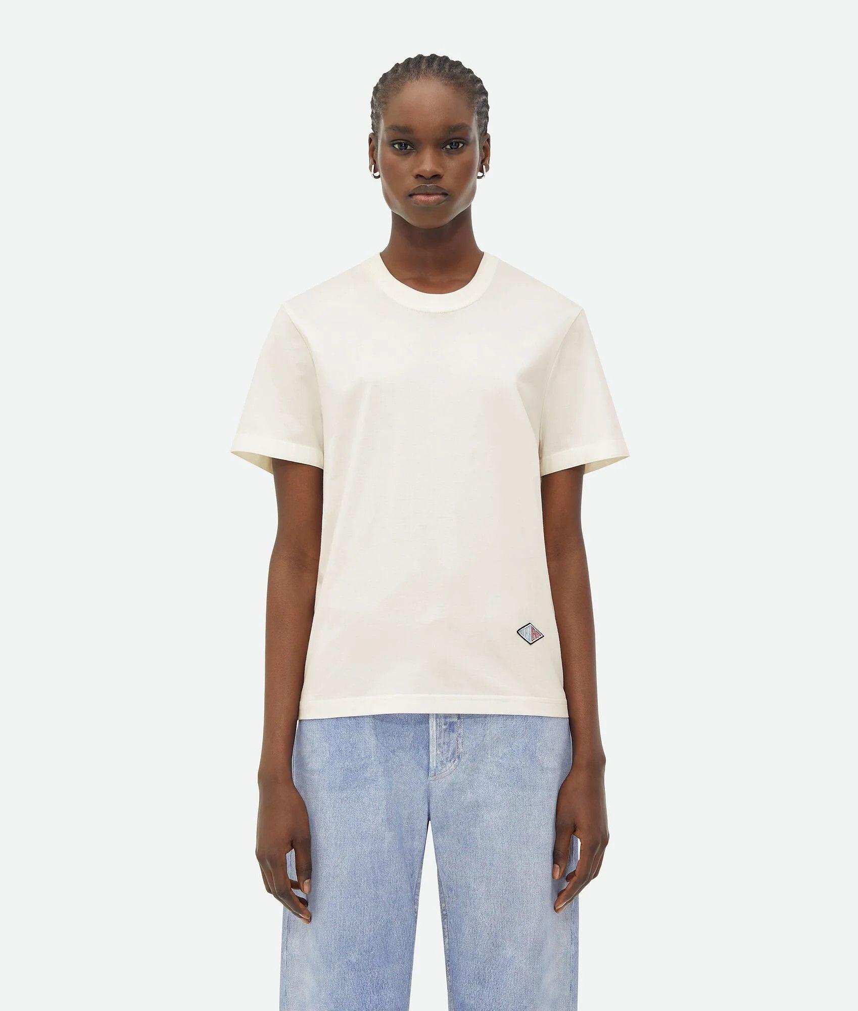 Bottega Veneta BOTTEGA VENETA Overlock light pink cotton t-shirt