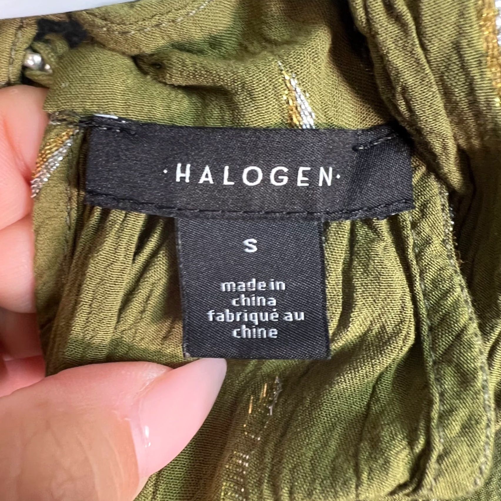 Vintage VINTAGE Halogen Women's Sleeveless Top Size Small Green Rayon Nylon Blend Summer Casual Size S / US 4 / IT 40 - 3 Thumbnail
