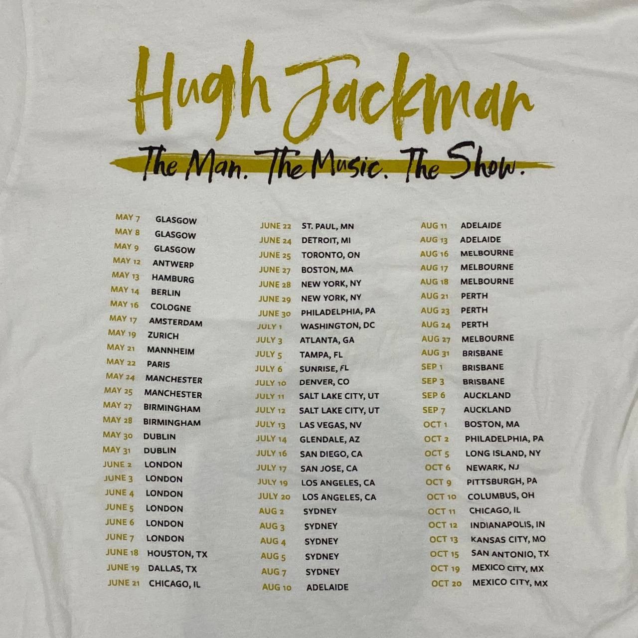Band Tees Hugh jackman world tour band Size US M / EU 48-50 / 2 - 5 Thumbnail