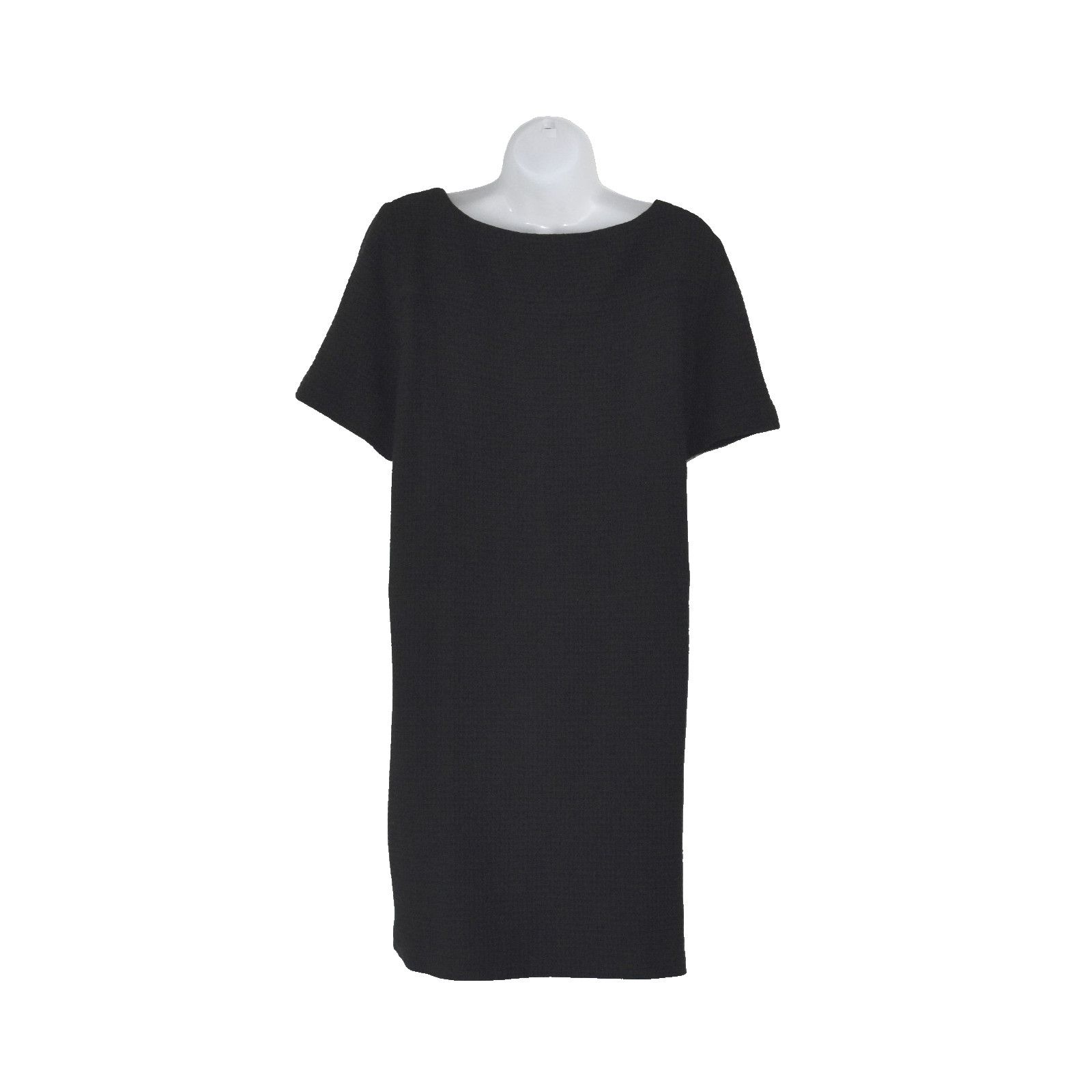 Eileen Fisher EILEEN FISHER Black Tencel Blend Waffle Fabric Shift Dress L Size L / US 10 / IT 46 - 2 Thumbnail