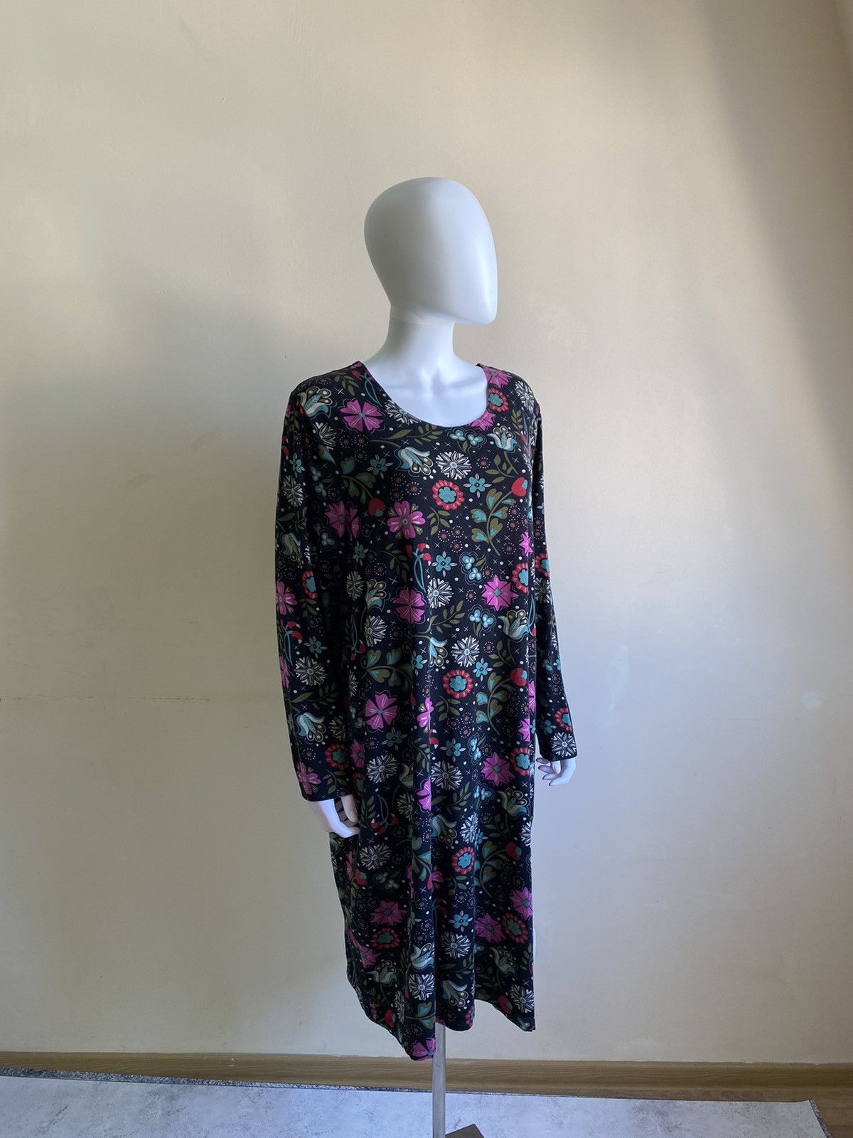 Gudrun Sjoden Gudrun Sjoden Multicolor Floral Long Sleeve Midi Dress Size XL / US 12-14 / IT 48-50 - 1 Thumbnail