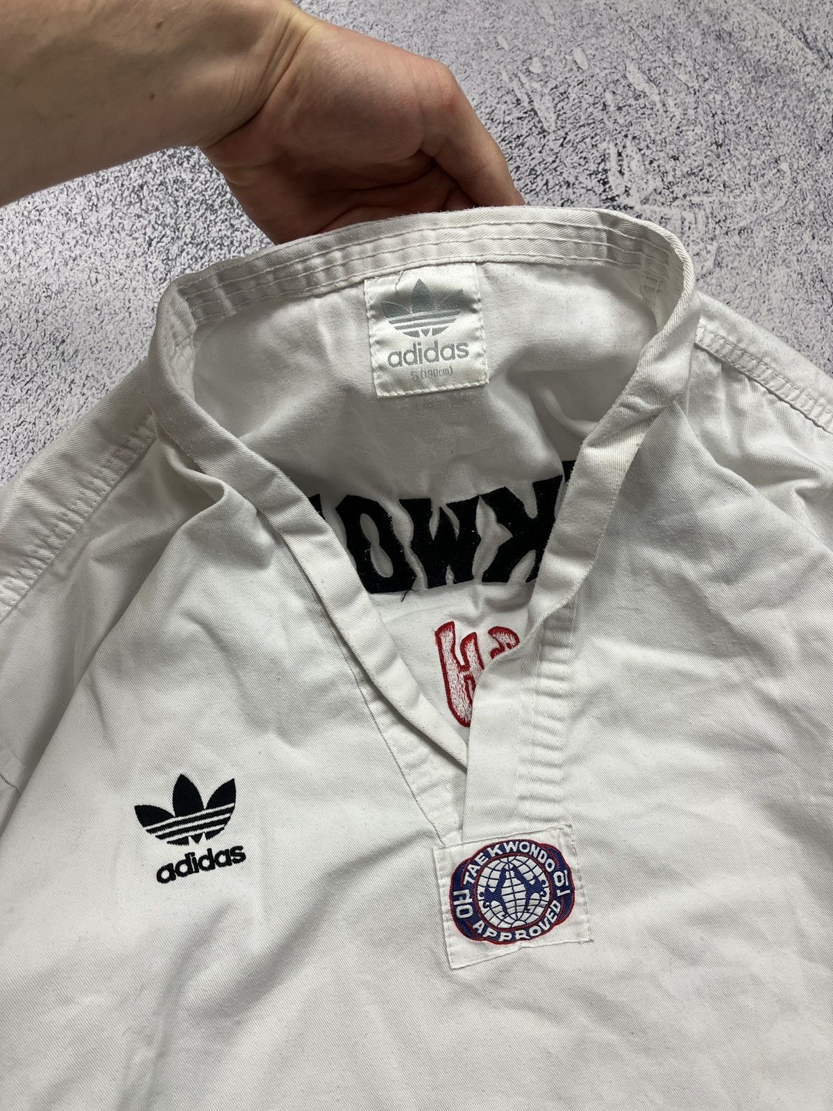 Adidas × Vintage Vintage 90’s Adidas Taekwondo Karate Uniform White Top Rare Size US L / EU 52-54 / 3 - 6 Thumbnail