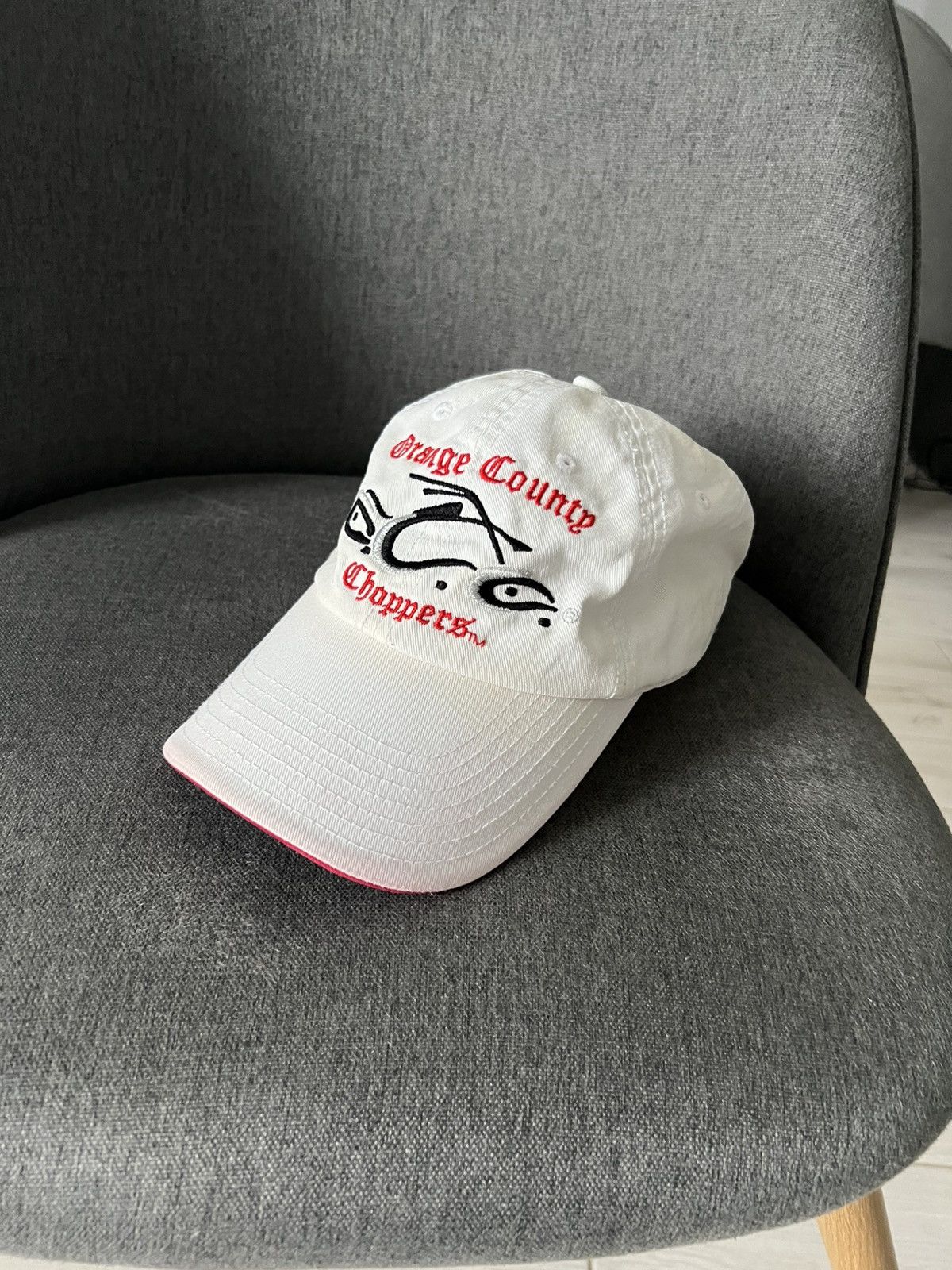 Vintage Orange County Choppers Cap, White Red with Logo, OSFM Size ONE SIZE - 8 Thumbnail