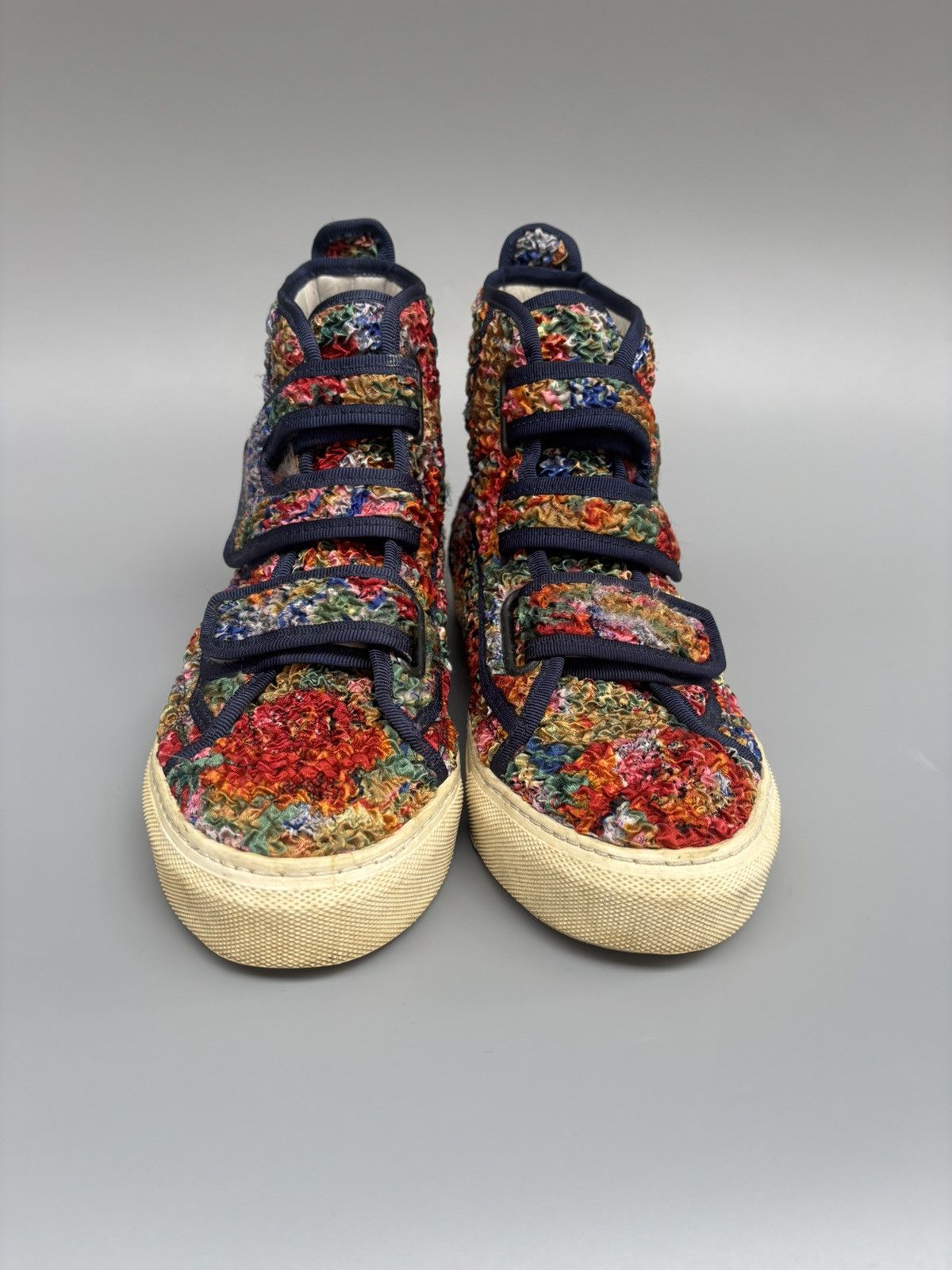 Raf Simons S/S 2013 Raf Simons Velcro Floral High Top Sneakers Size US 7 / EU 40 - 3 Thumbnail