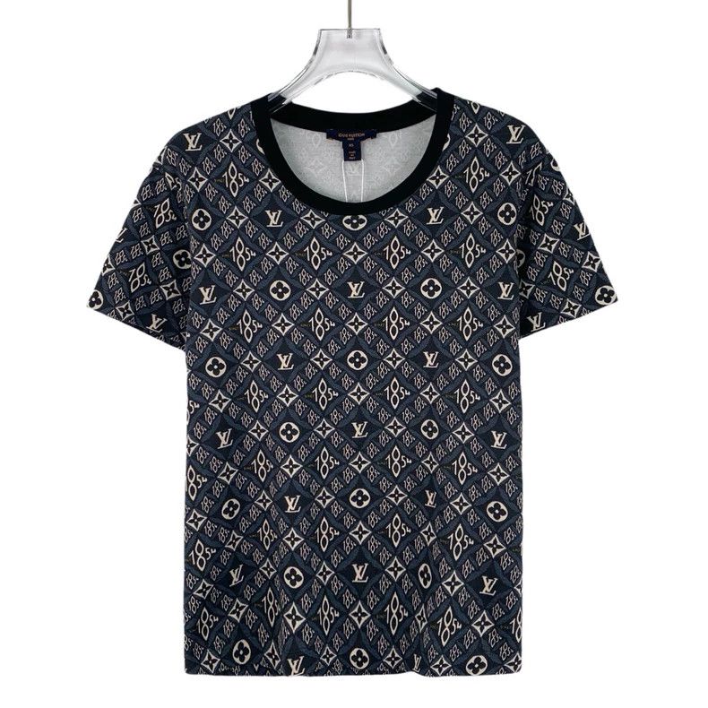 Louis Vuitton LOUIS VUITTON LOGO BLACK CREWNECK T-SHIRT FOR