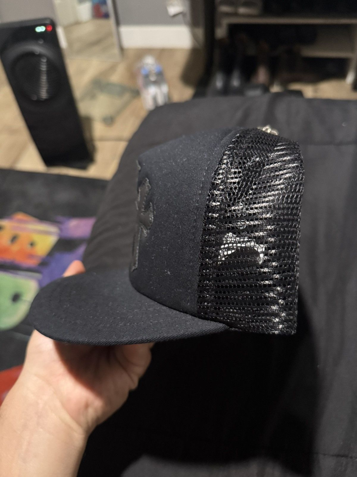 Chrome Hearts Chrome Hearts Black Triple Cross Trucker Hat Size ONE SIZE - 3 Thumbnail