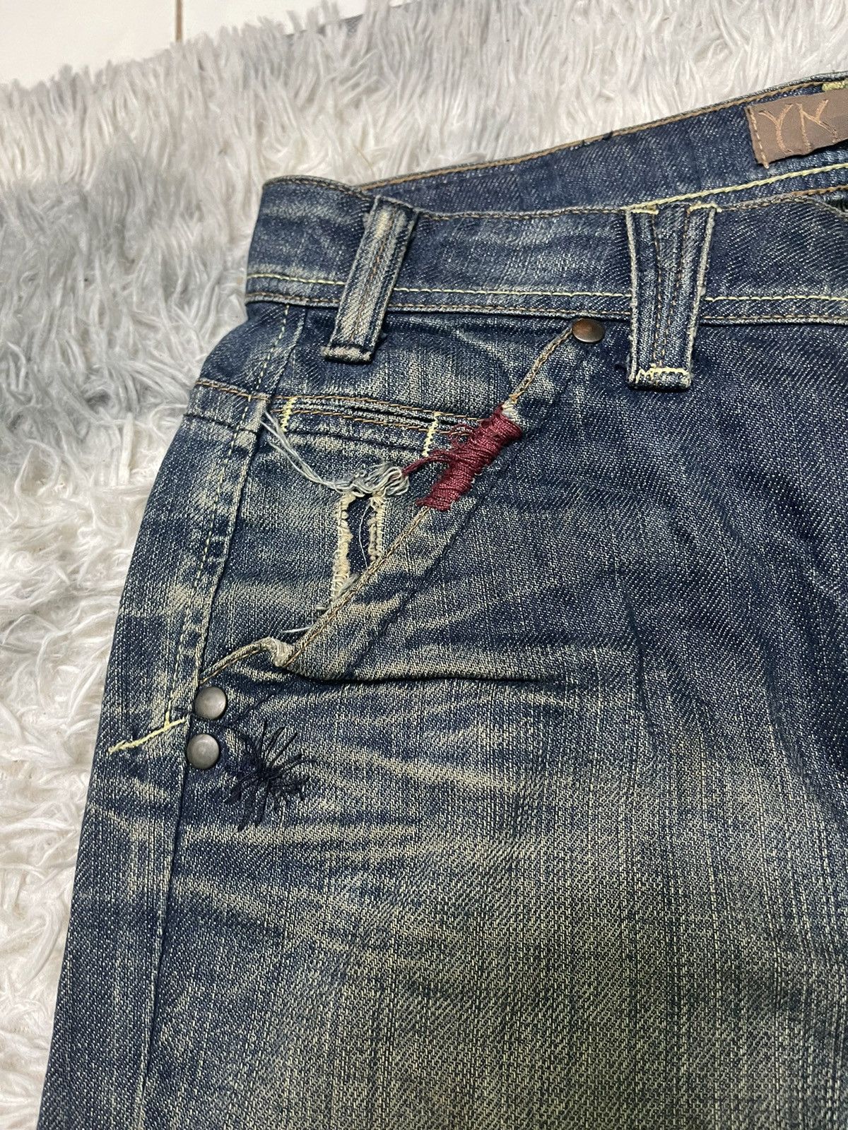 Vintage 90s YANUK FLARE DISTRESSED JEANS RARE DESIGN Size US 31 - 8 Thumbnail