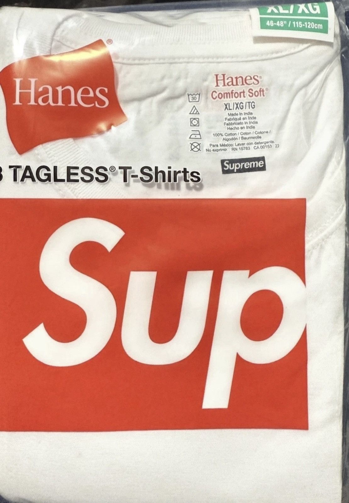 Supreme Supreme x Hanes Tagless Tees (3 Pack) XL Size US XL / EU 56 / 4 - 4 Thumbnail