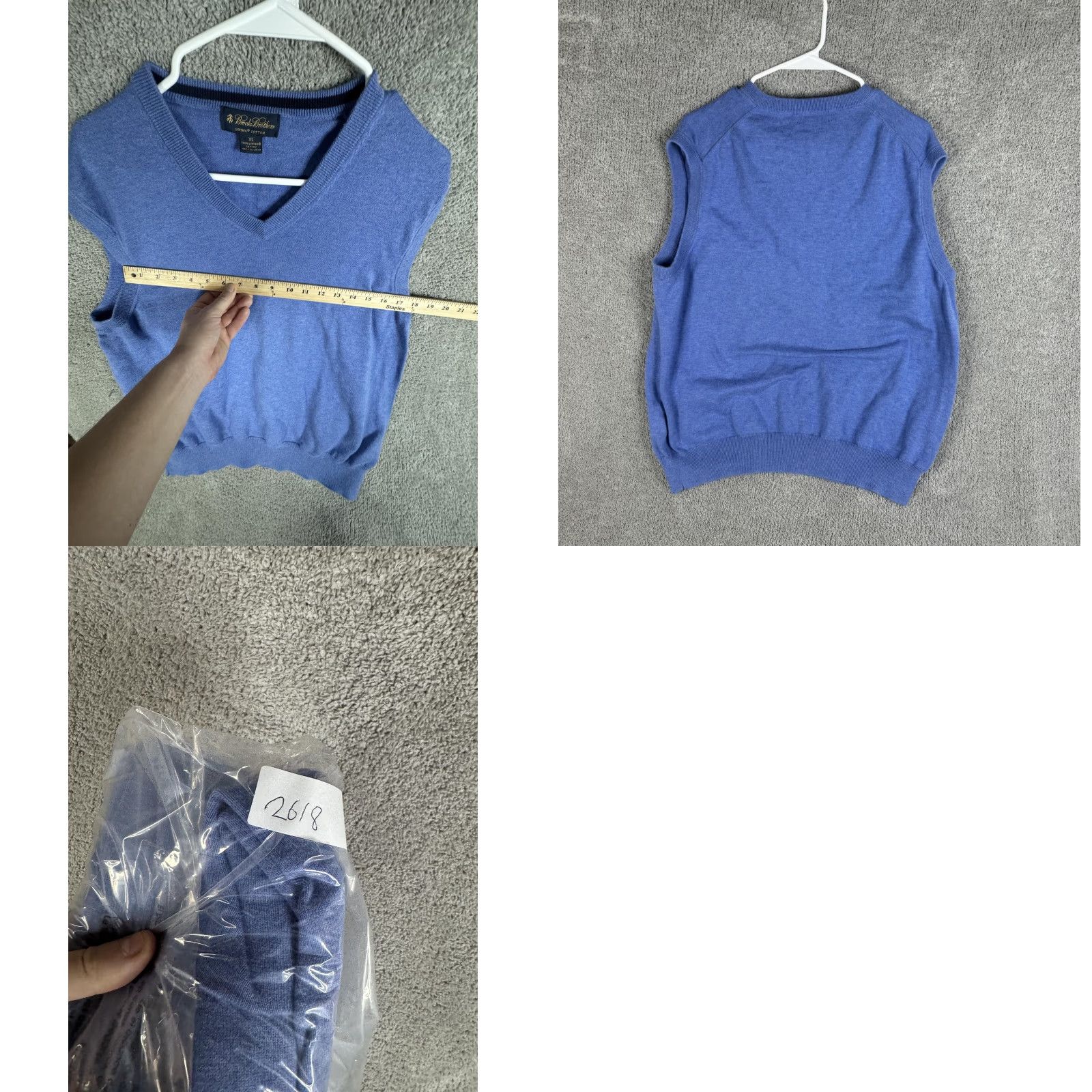 Brooks Brothers Brooks Brothers Sweater Vest Mens XL Blue Supima Cotton V-Neck Knit Pullover Size US XL / EU 56 / 4 - 8 Thumbnail